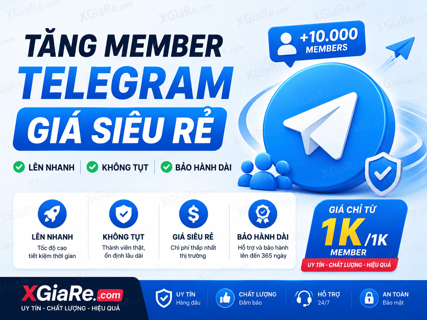 Dịch vụ tăng member Telegram uy tín giá rẻ