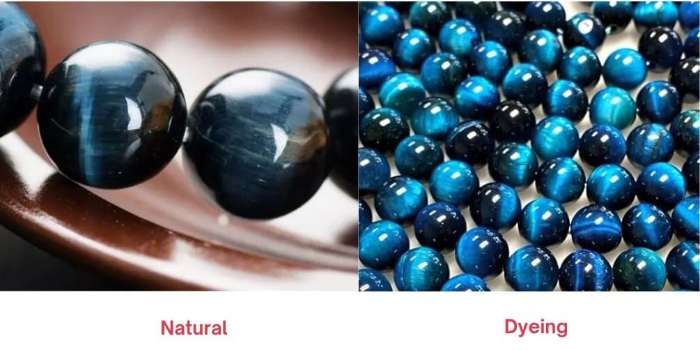 Gefärbtes blaues Tigerauge