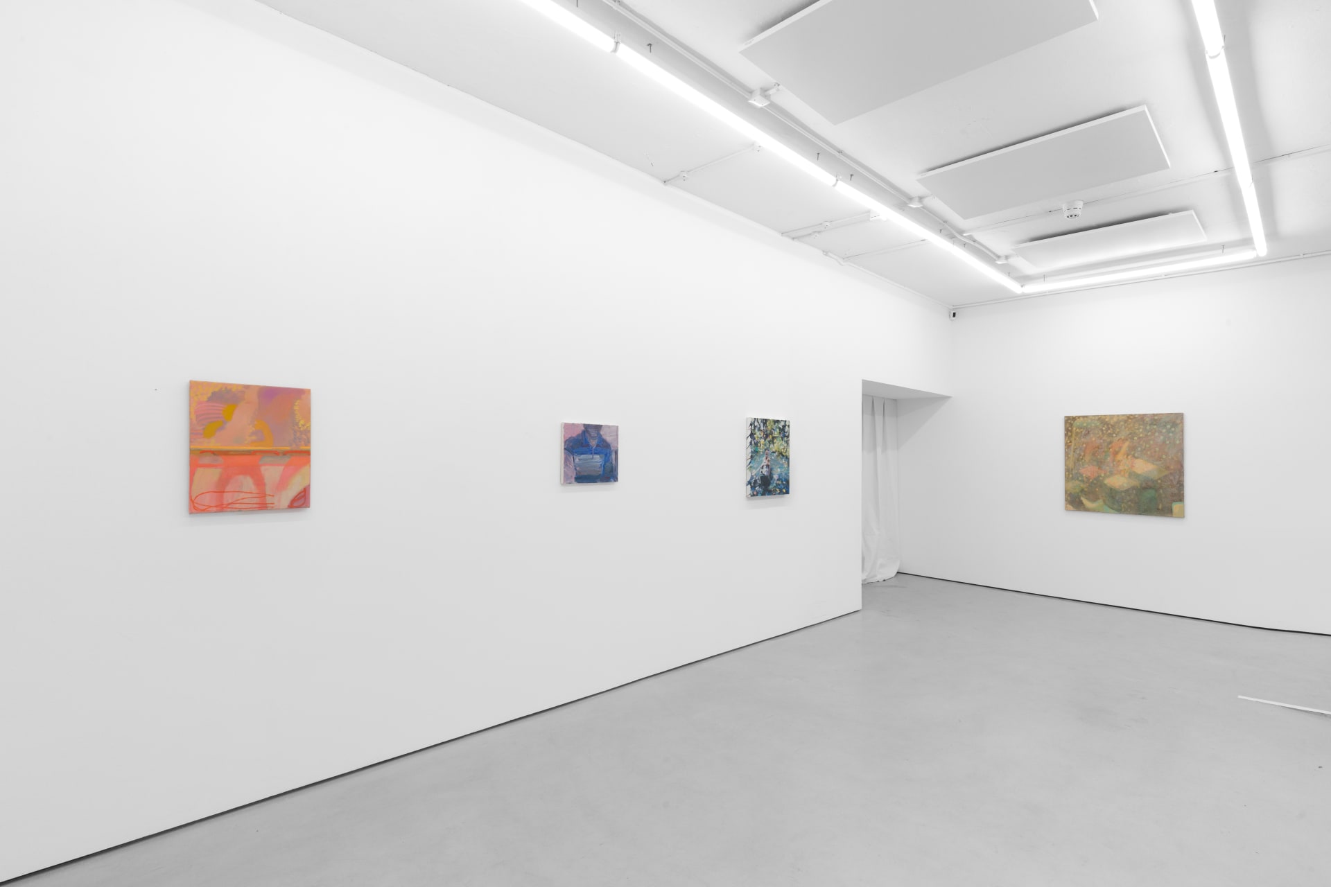 Installation shots of Double Persephone - a group exhibition of works by Celia Hempton, Laura Lancaster, Lucy Stein and Phoebe Unwin at Workplace | Newcastle