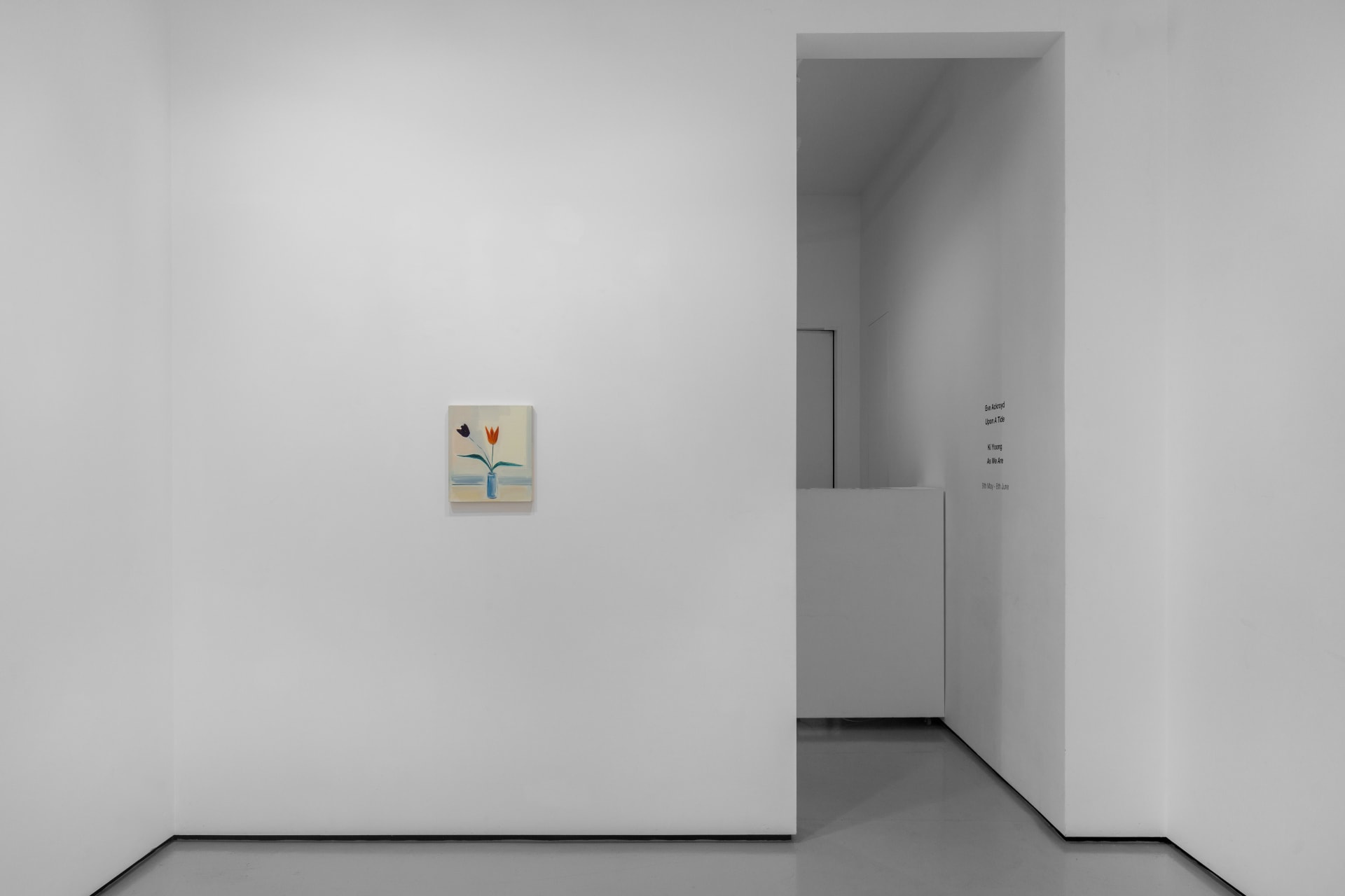 Installation views of Eve Ackroyd's exhibition 'Upon A Tide' at Workplace London