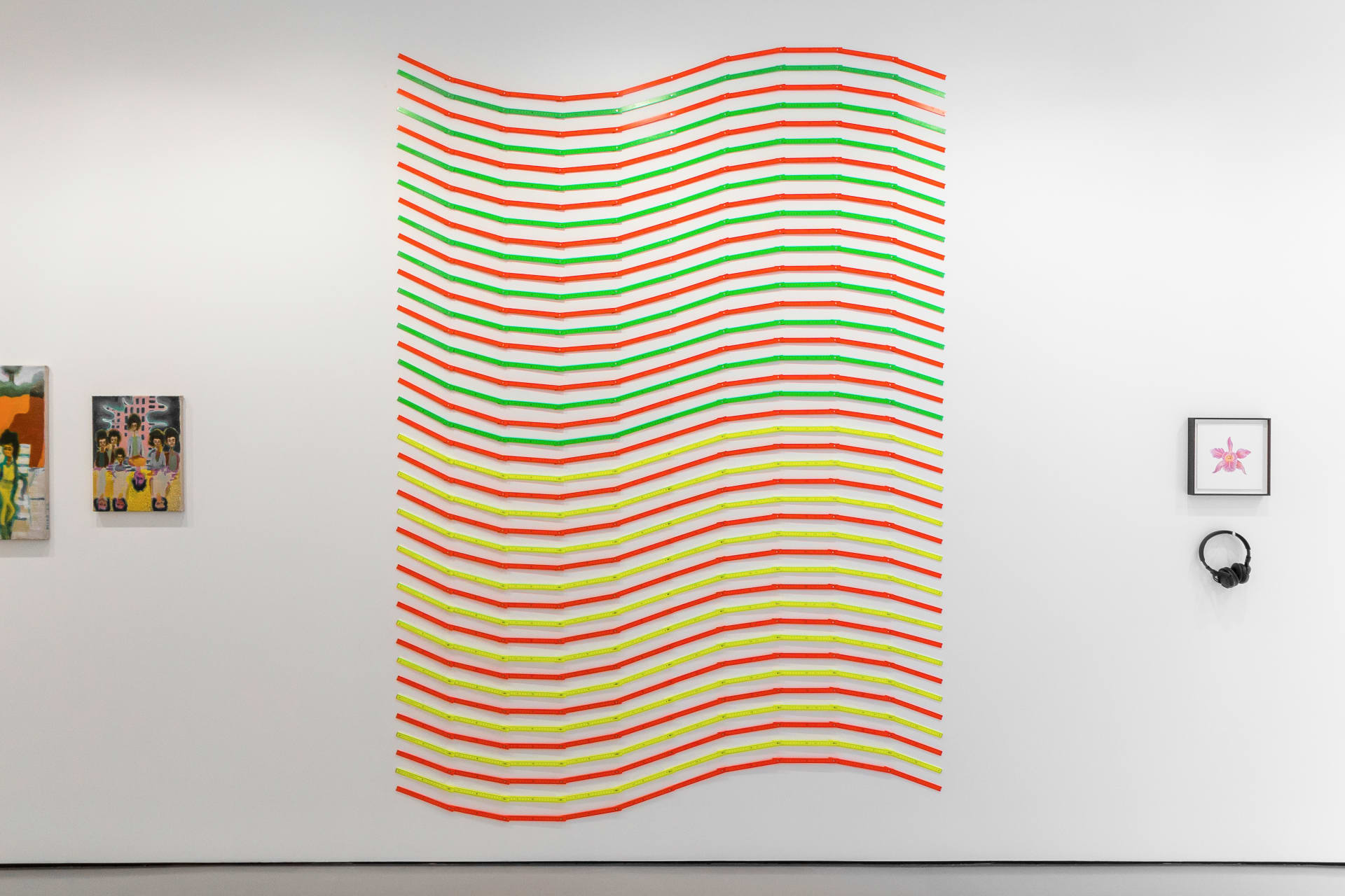 Installation views of 'Kaleidoscope' the inaugural group exhibition at Workplace in 50 Mortimer Street, Fitzrovia, London.