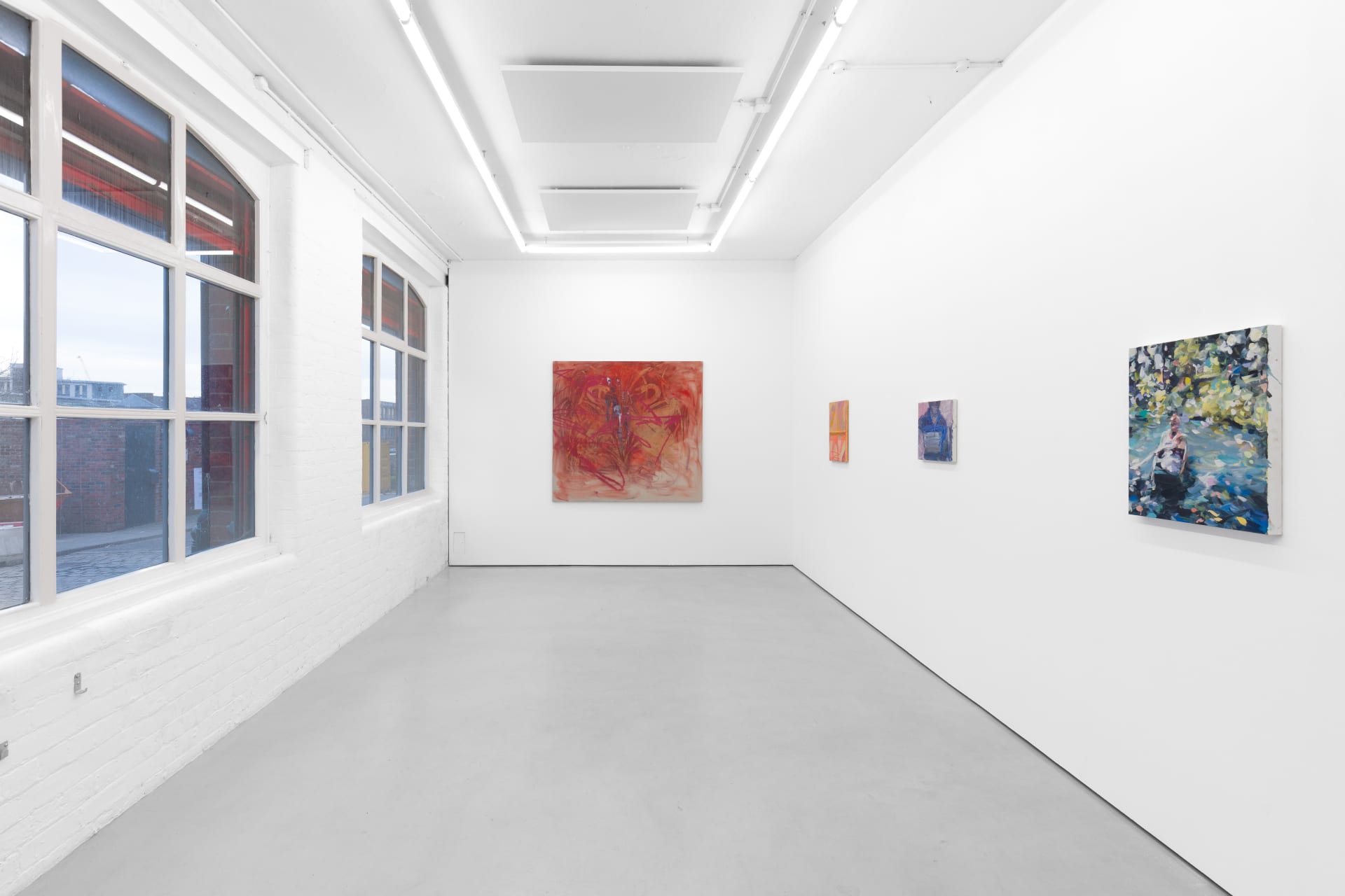 Installation shots of Double Persephone - a group exhibition of works by Celia Hempton, Laura Lancaster, Lucy Stein and Phoebe Unwin at Workplace | Newcastle