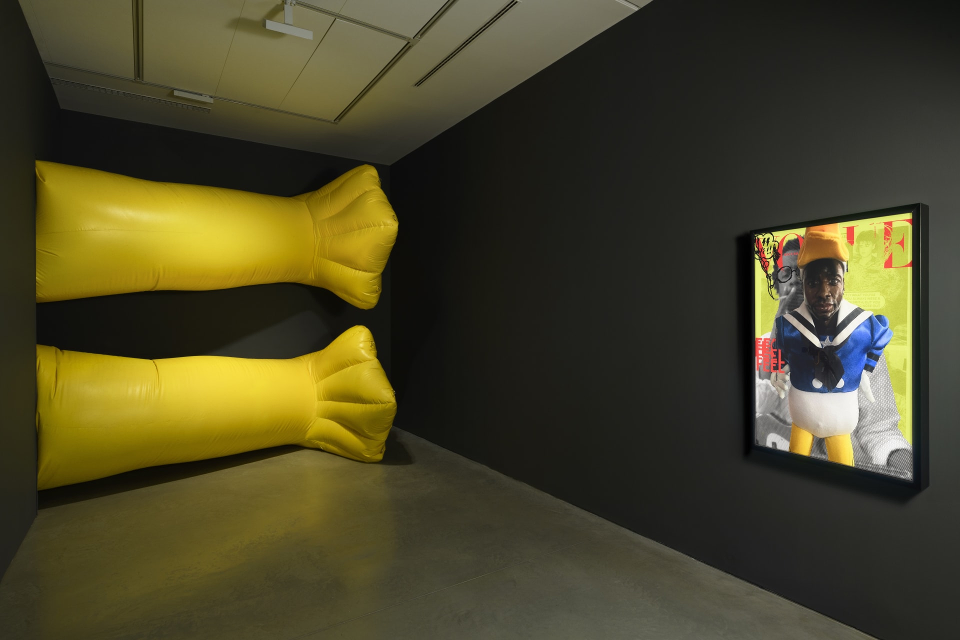 Installation view of Simeon Barlclay's exhibition Farewell Sweet Innocence at John Hansard Gallery Southampton 