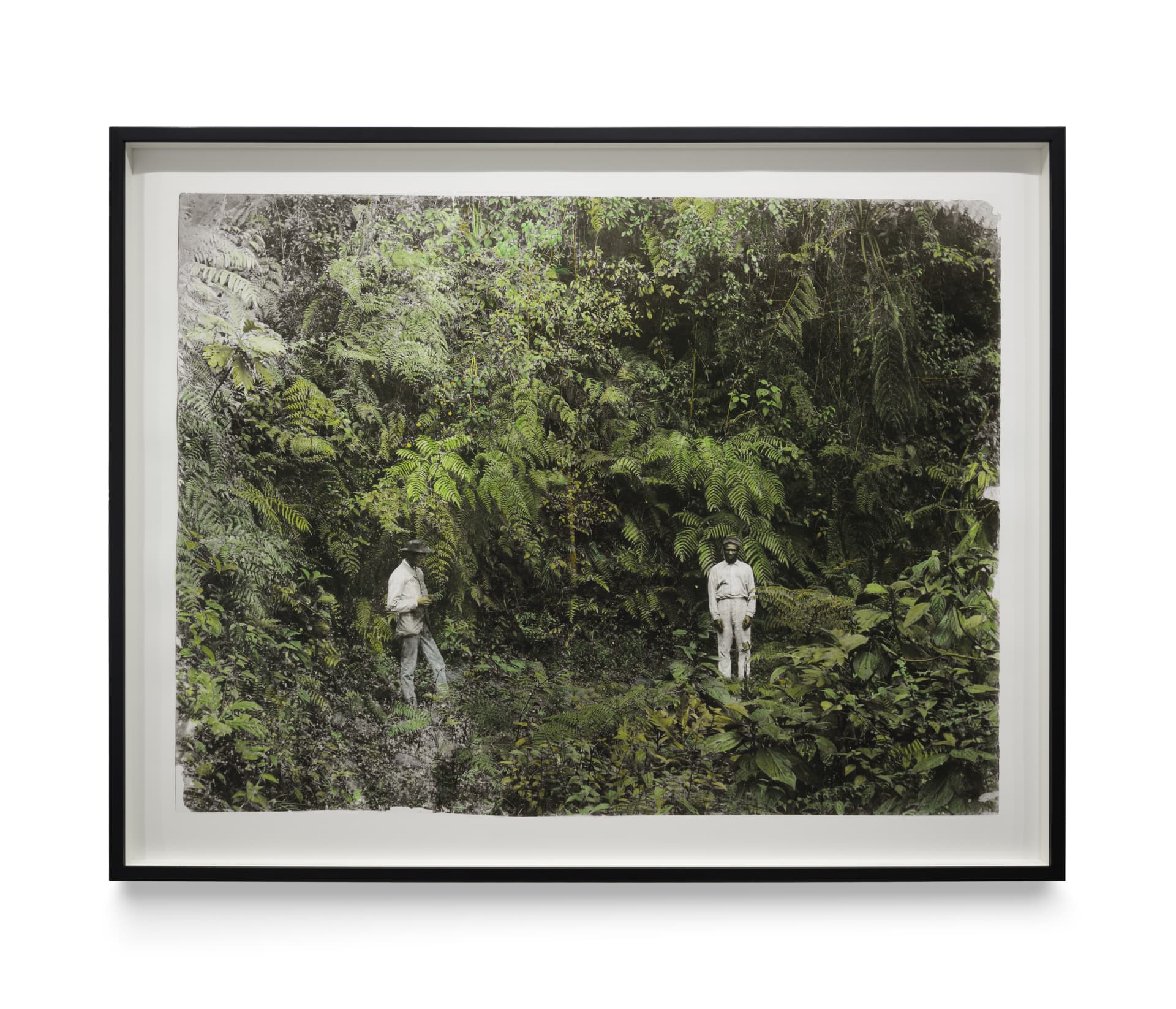 A hand painted found photograph by Ingrid Pollard