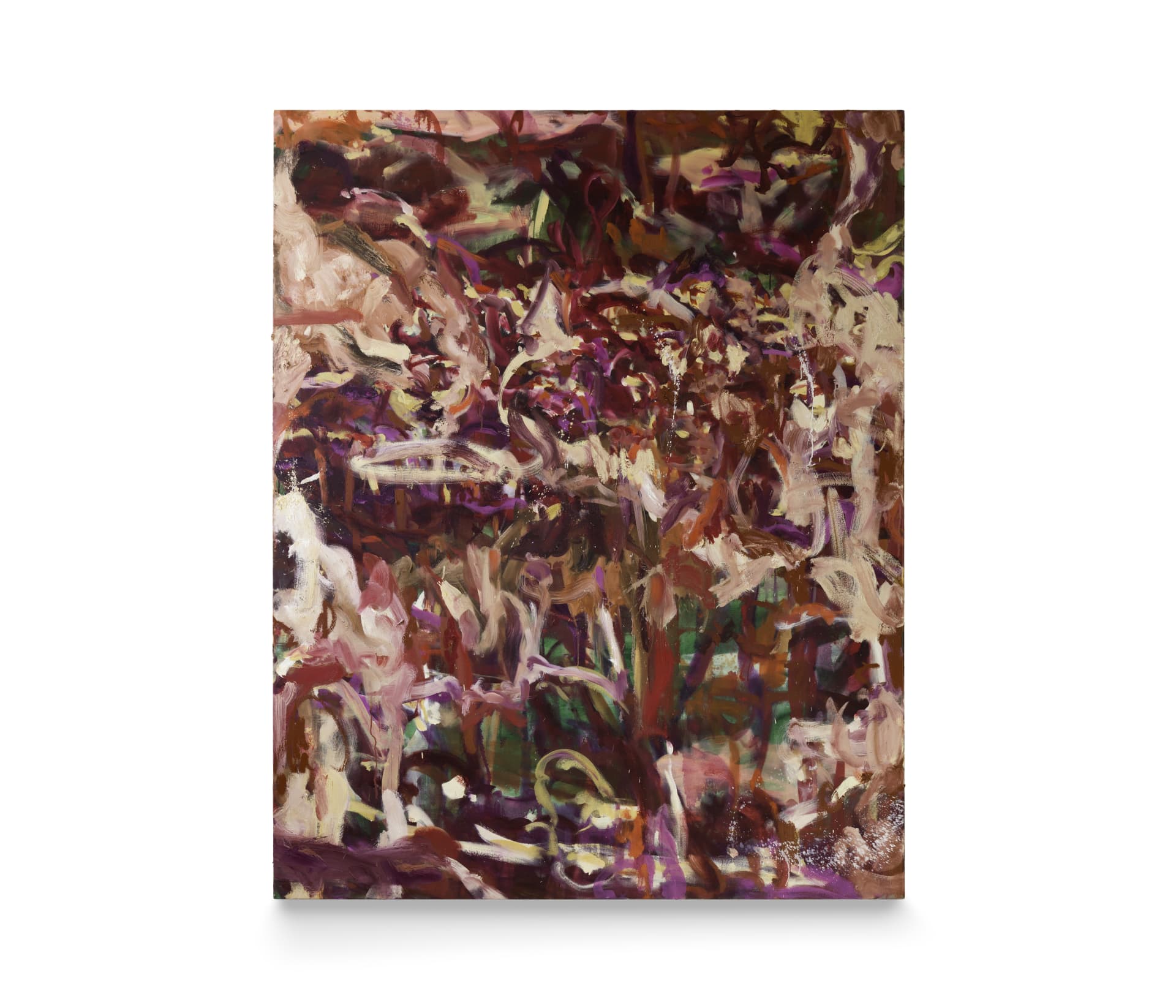 A red abstract painting by Isabella Amram