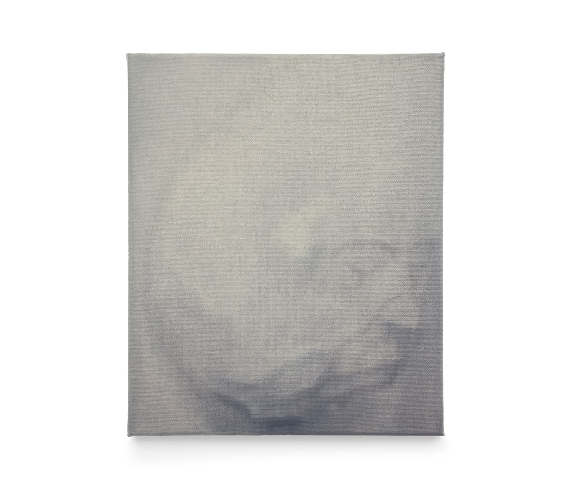 Painting of a round clay face called Feeling by Boo Saville