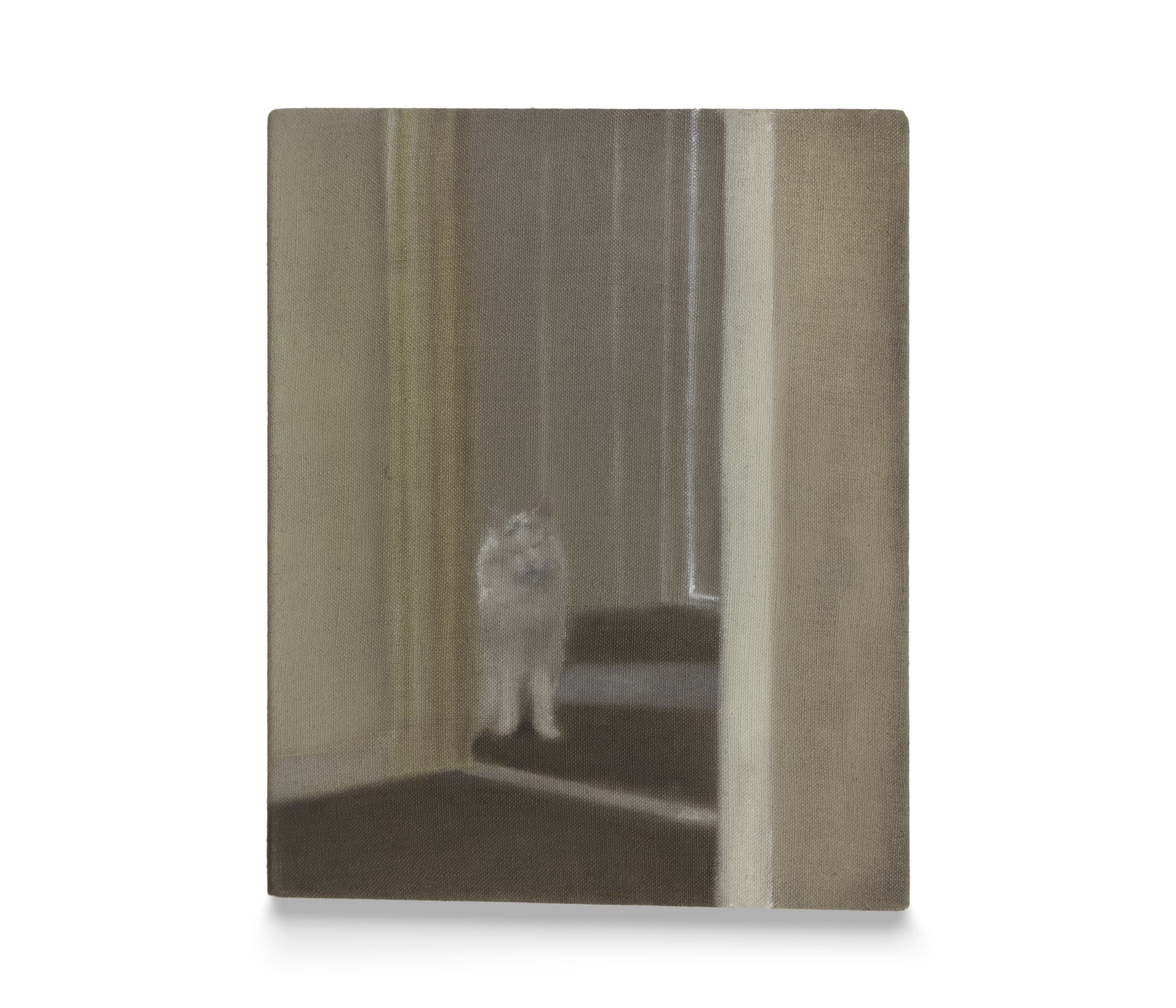 painting of a white cat by Dylan Williams