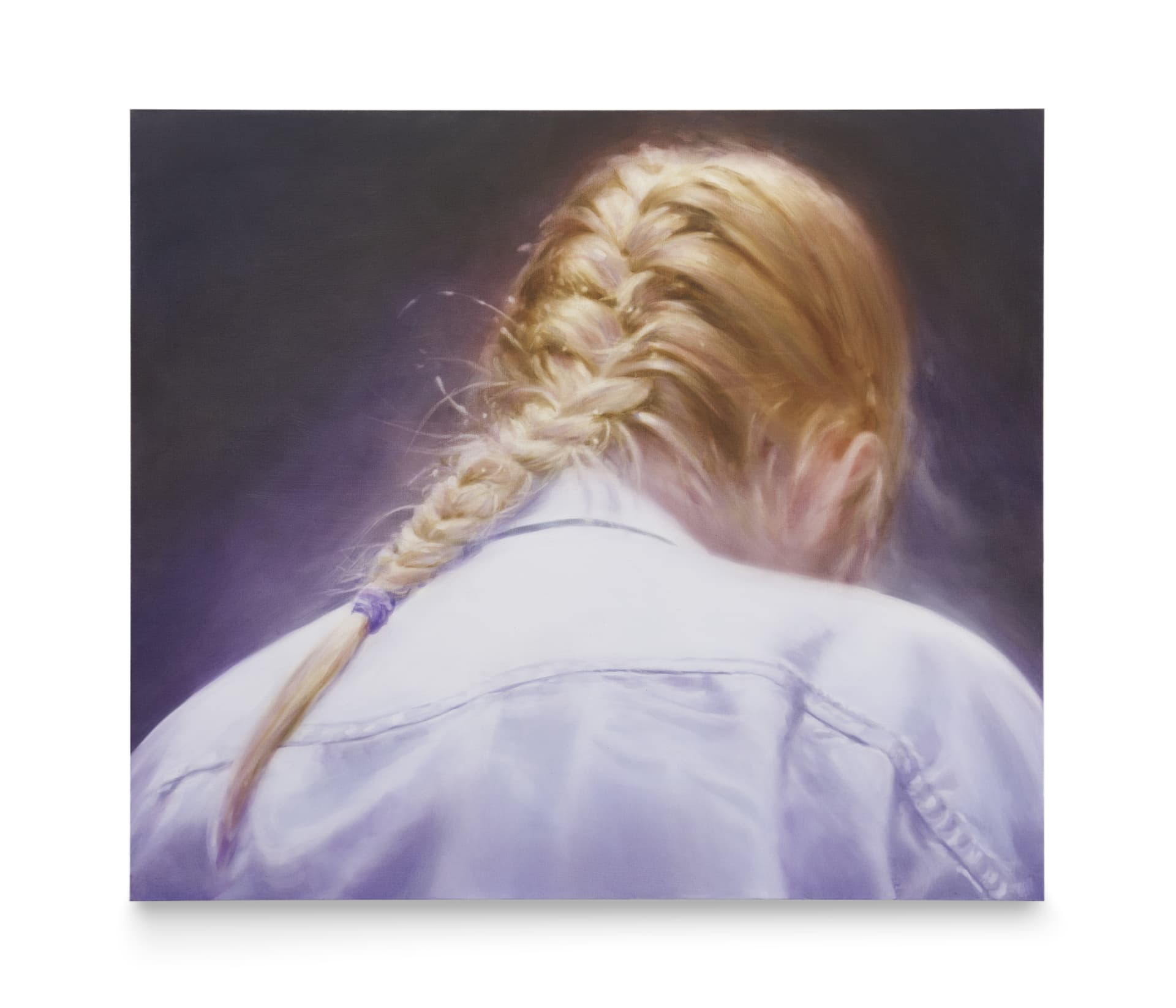 A painting by Rachel Lancaster of the back of woman's head