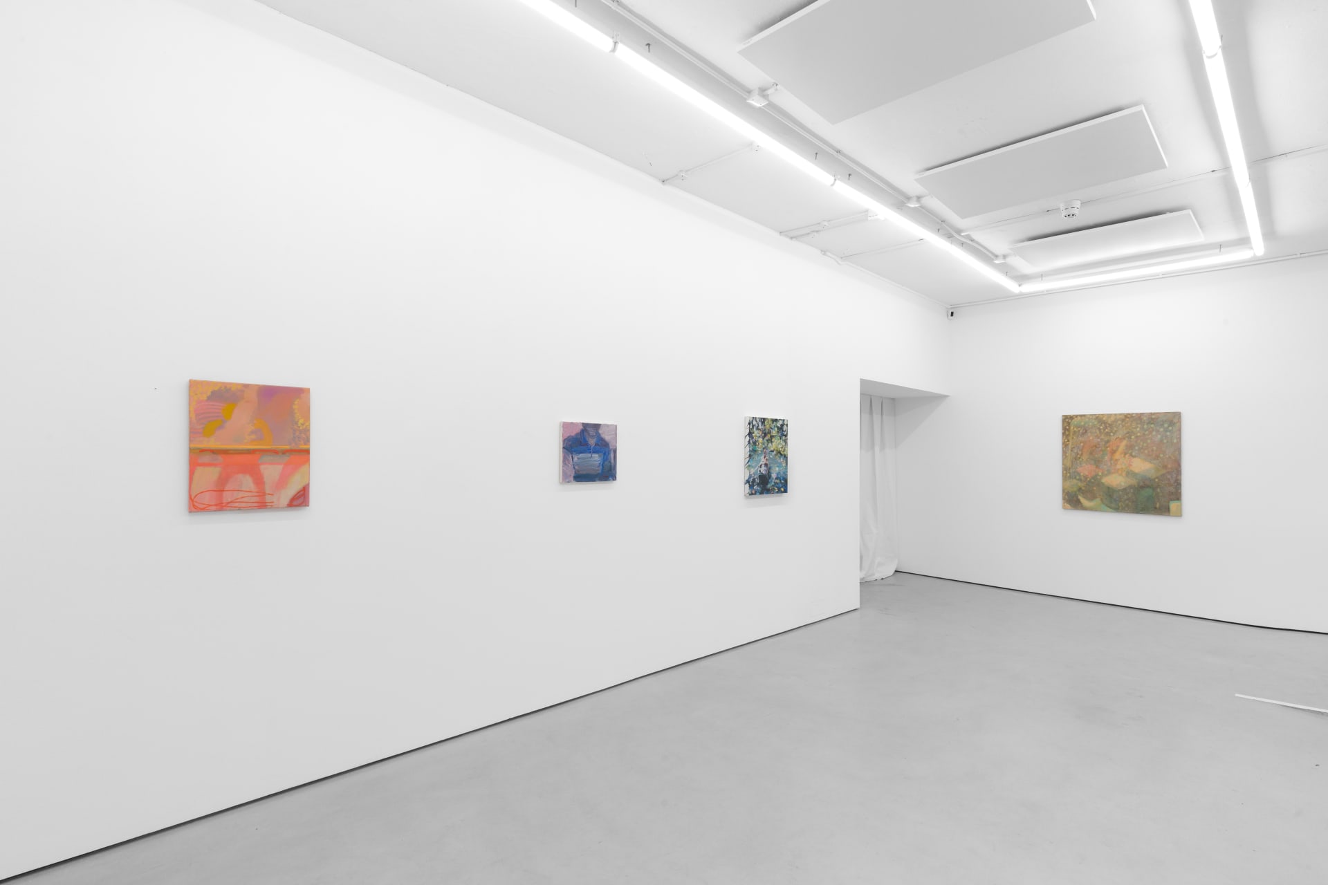 Installation shots of Double Persephone - a group exhibition of works by Celia Hempton, Laura Lancaster, Lucy Stein and Phoebe Unwin at Workplace | Newcastle