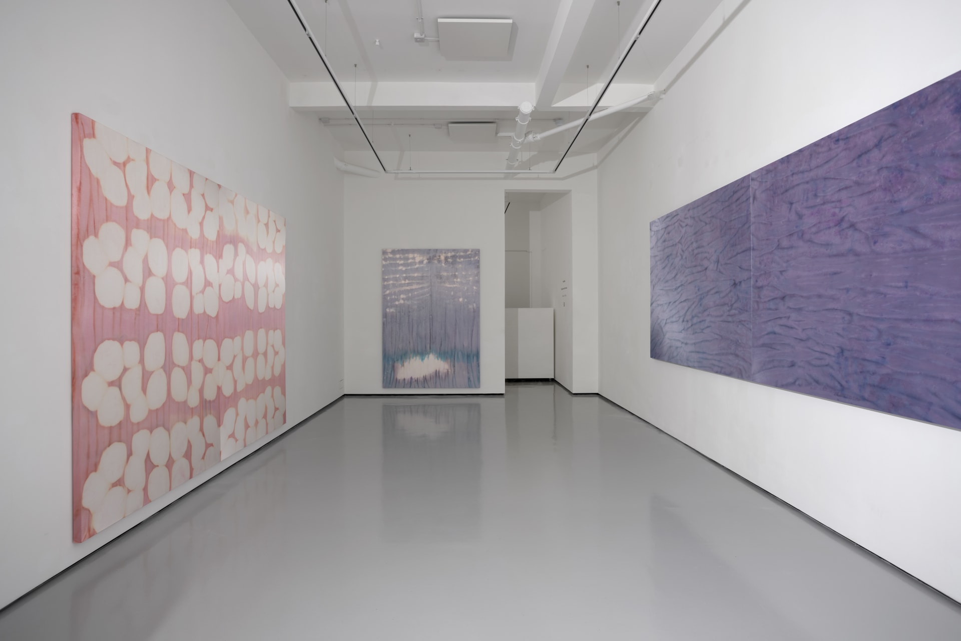 Installation images of Max Boyla's exhibition 'Crying like a fire in the sun' at Workplace, London. 