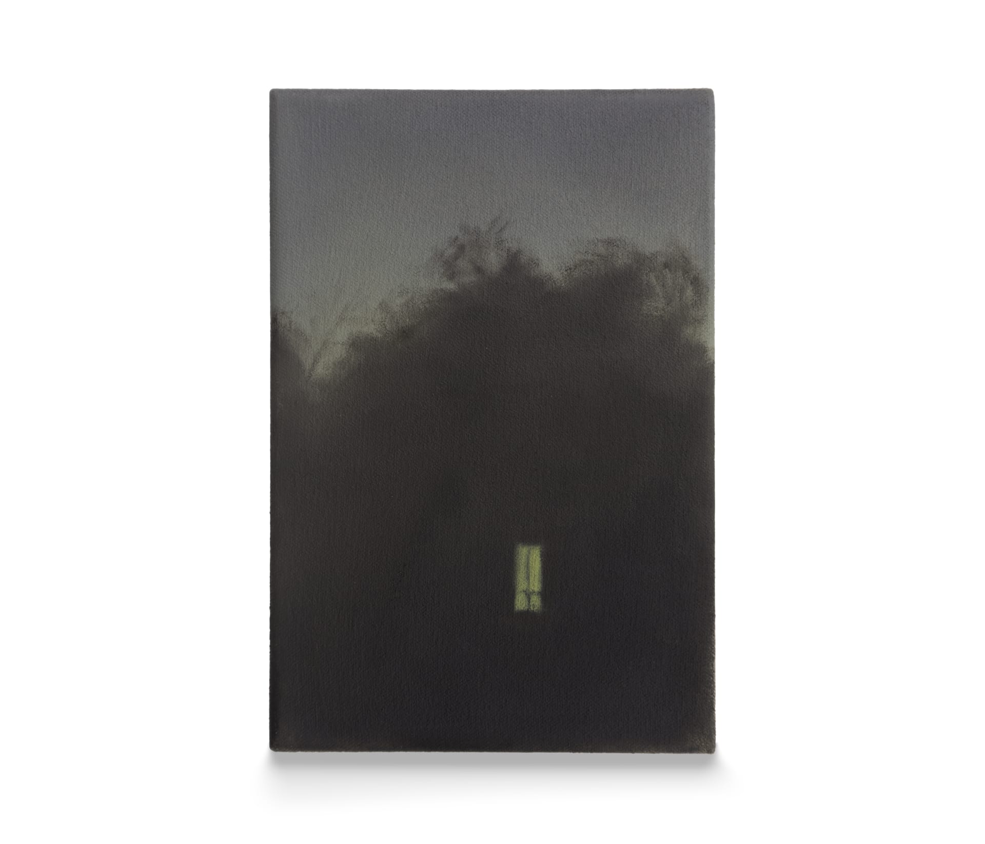 painting of a lit window in a house by Dylan Williams