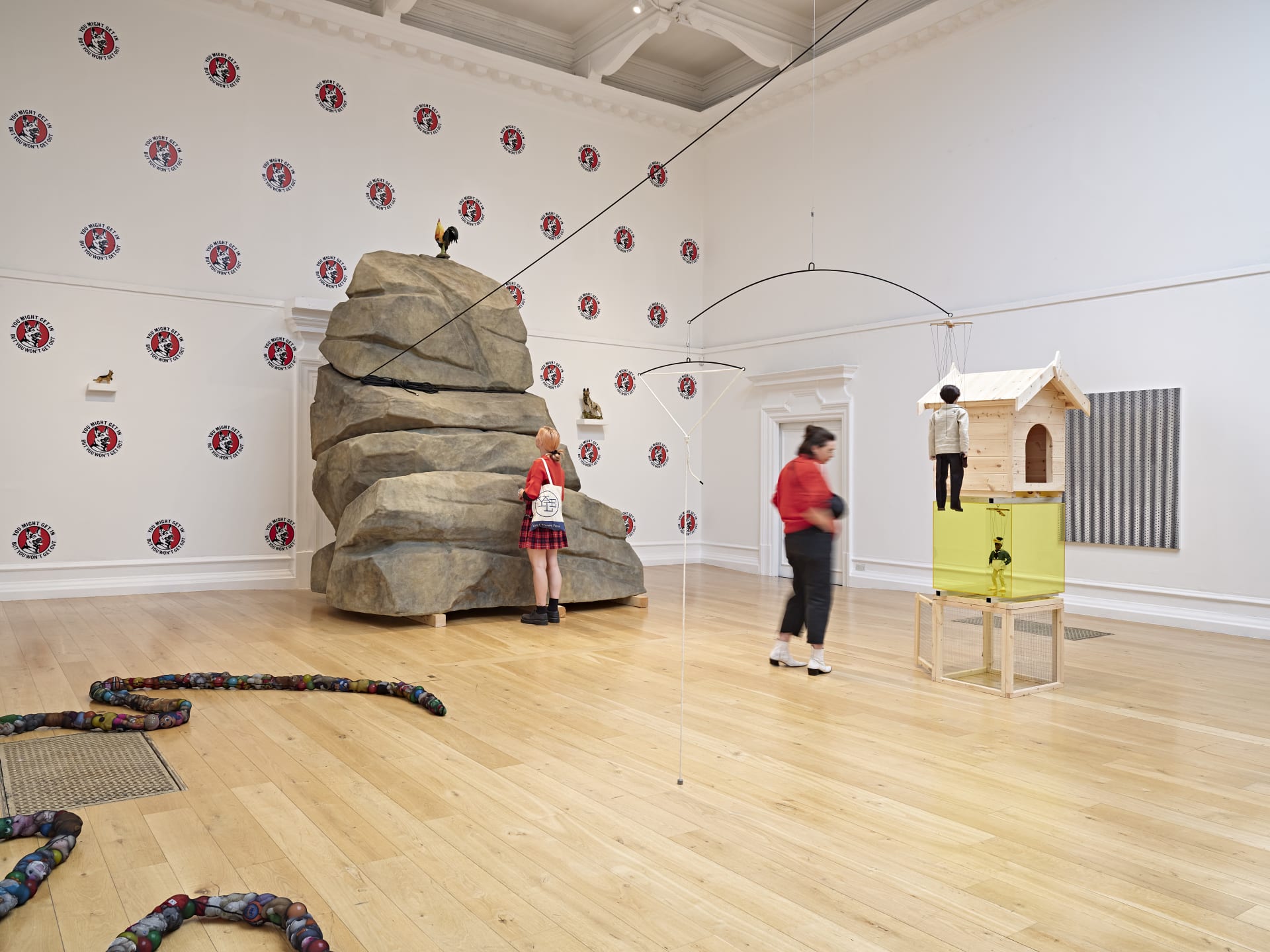 Installation views of Simeon Barclay's solo exhibition 'In the Name of the Father' at South London Gallery in September 2022