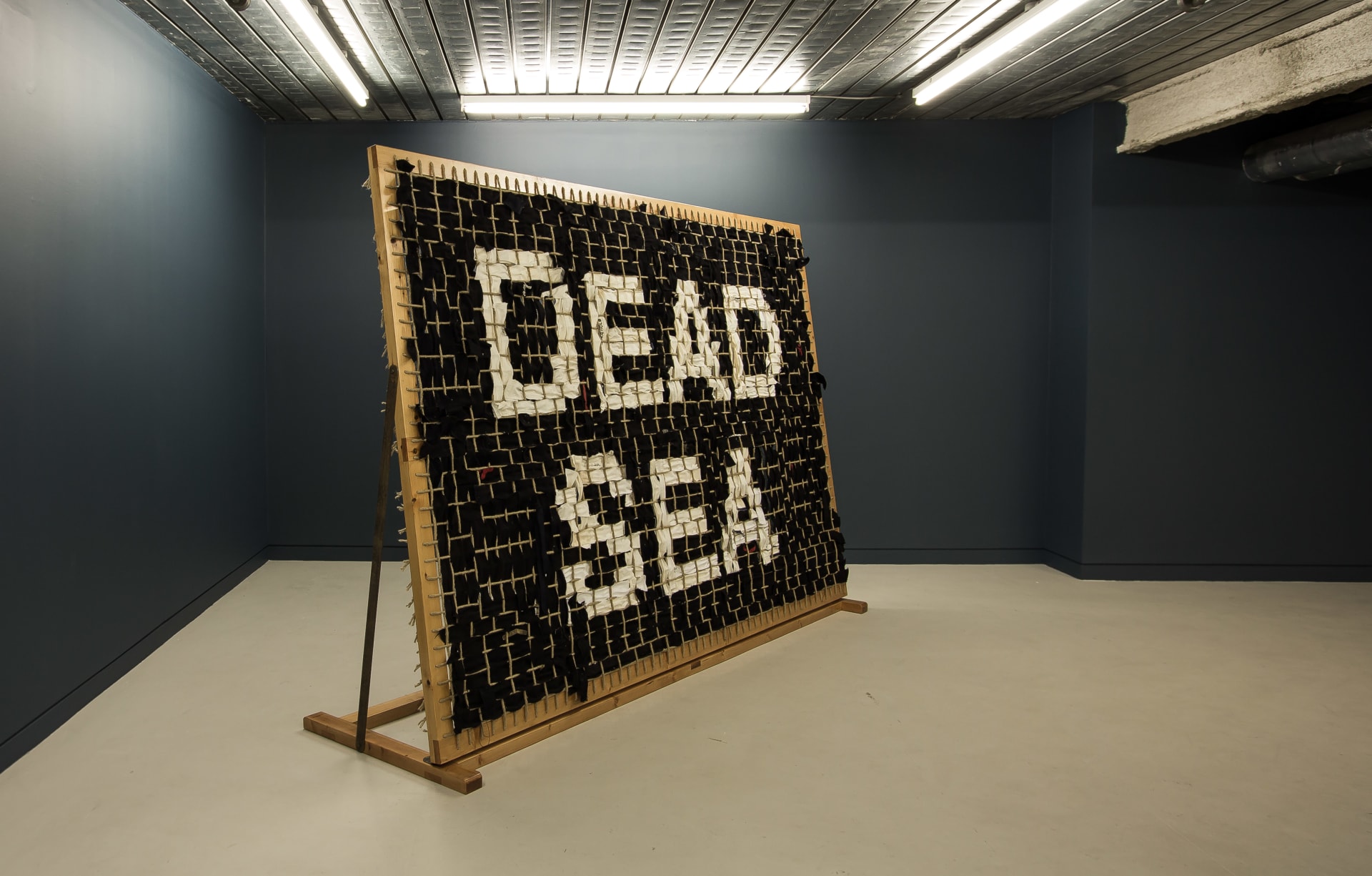 Installation photographs of Matt Stokes' exhibition "Dead Sea Deaf Sea" at Workplace in London in 2017