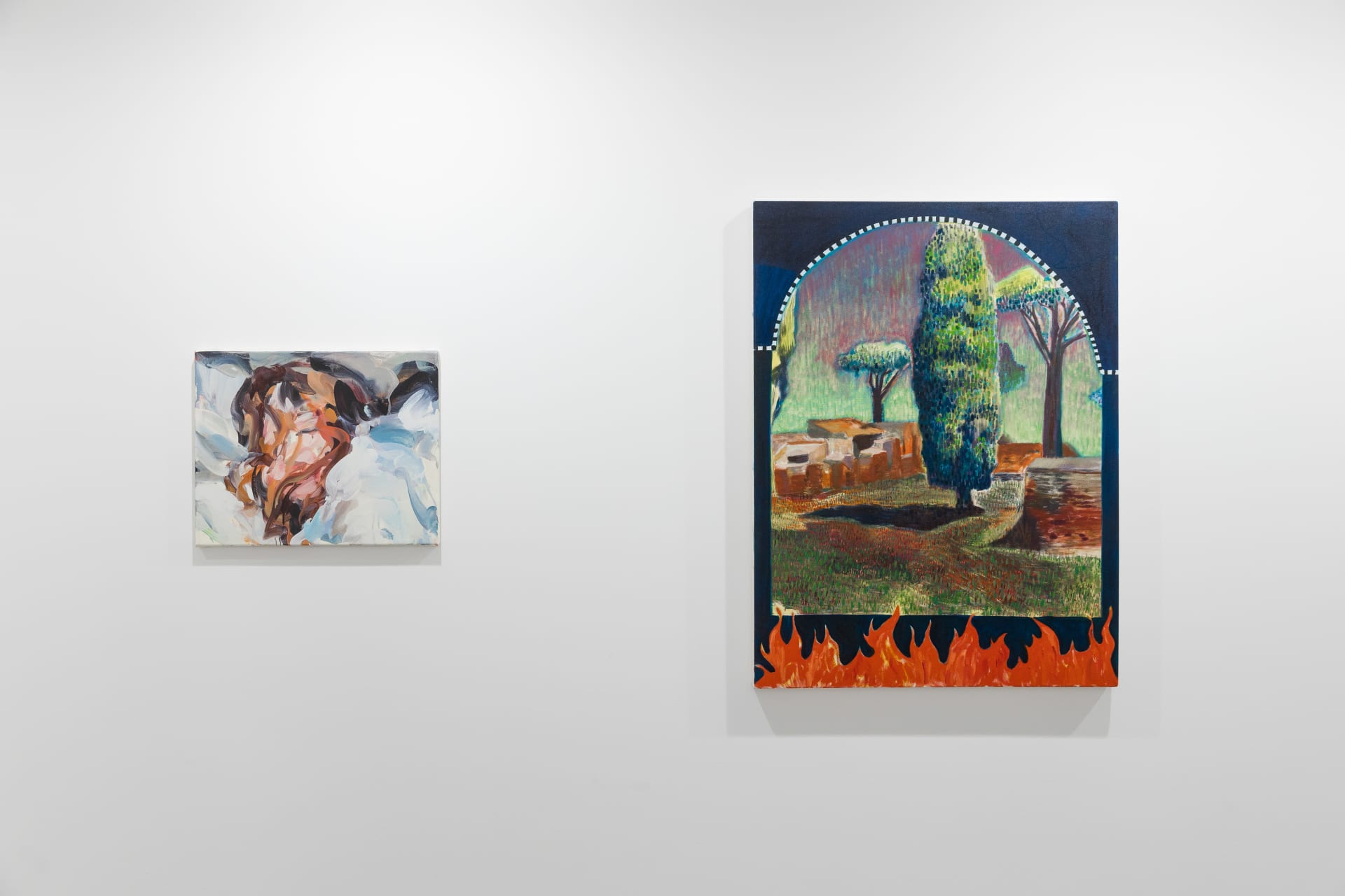 Installation views of 'Kaleidoscope' the inaugural group exhibition at Workplace in 50 Mortimer Street, Fitzrovia, London.