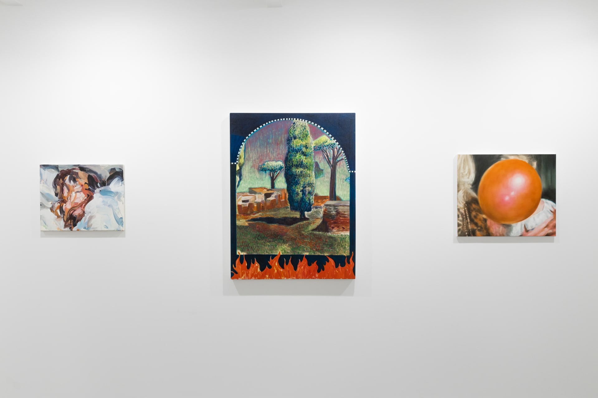 Installation views of 'Kaleidoscope' the inaugural group exhibition at Workplace in 50 Mortimer Street, Fitzrovia, London.