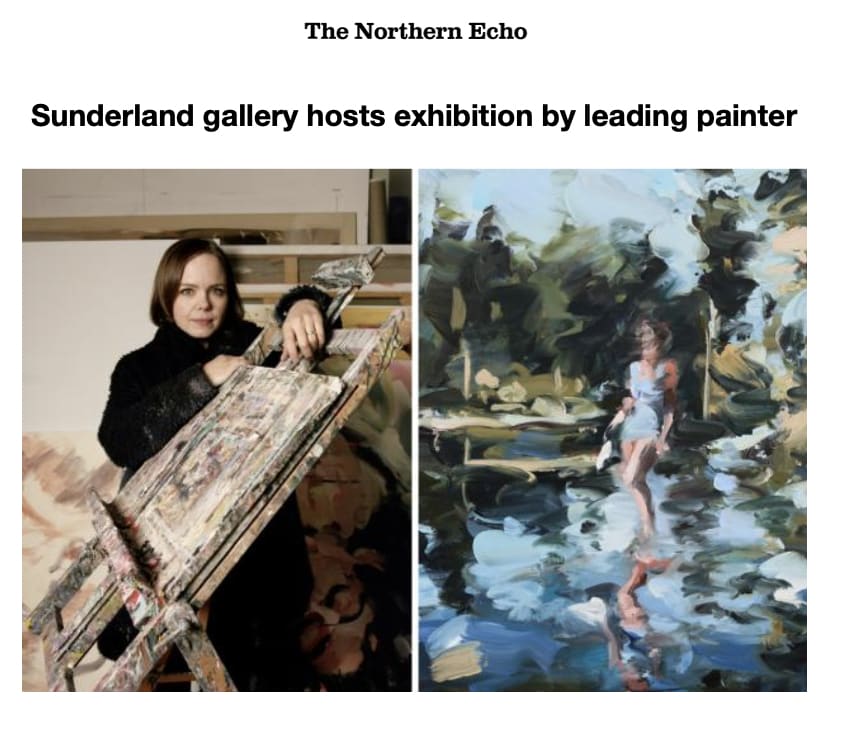 The Northern Echo front cover of an article about artist Laura Lancaster. Image on left displays artist portrait, image on right shows one of her artworks.