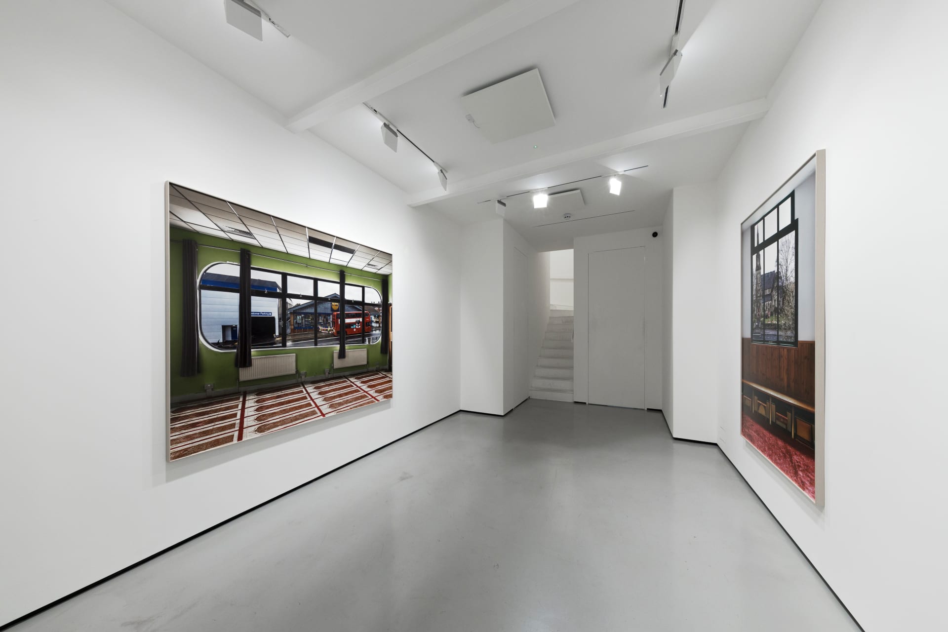 Installation views of Marwan Bassiouni's exhibition 'New British Views' at Workplace in London. 
