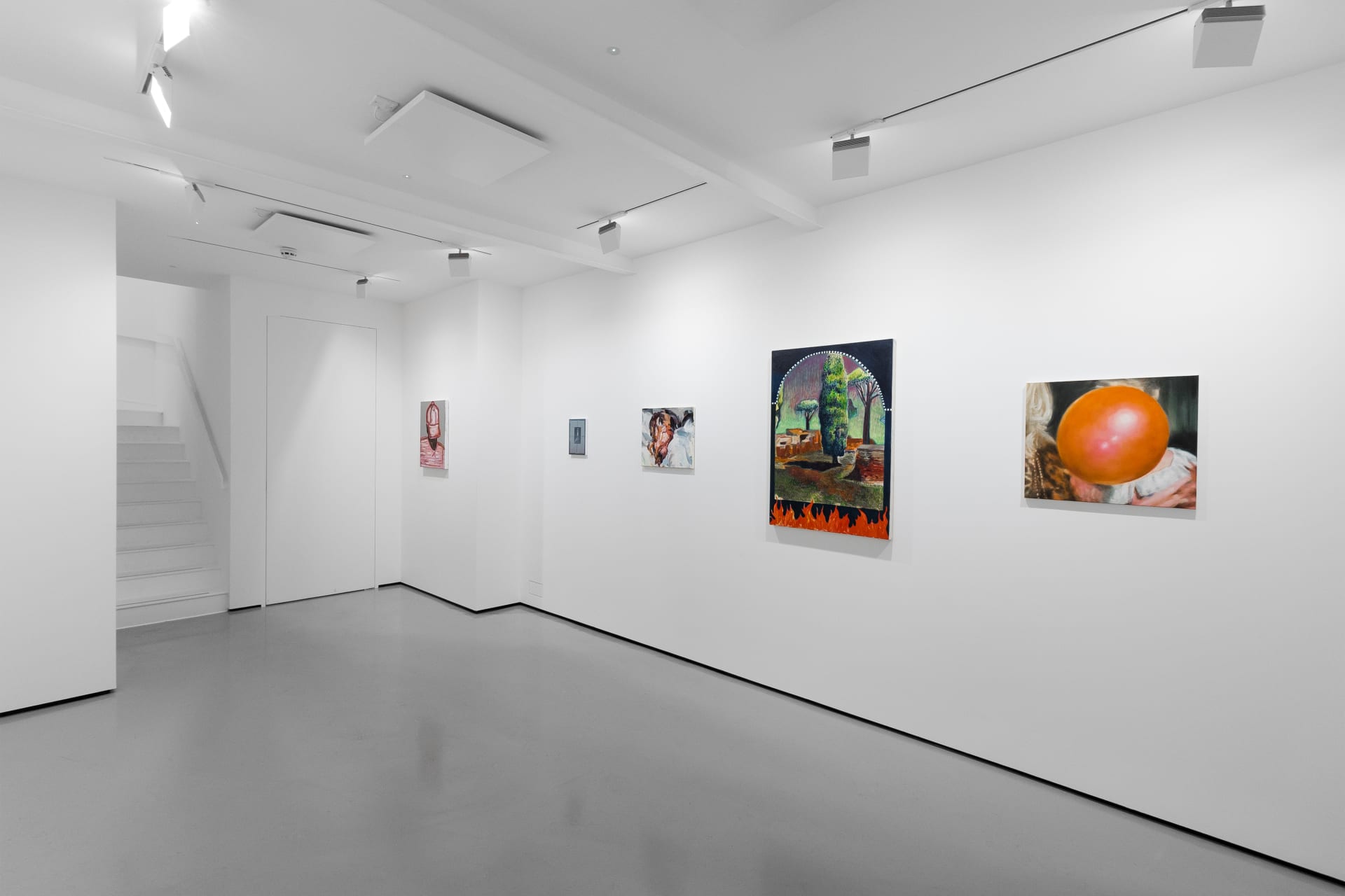 Installation views of 'Kaleidoscope' the inaugural group exhibition at Workplace in 50 Mortimer Street, Fitzrovia, London.