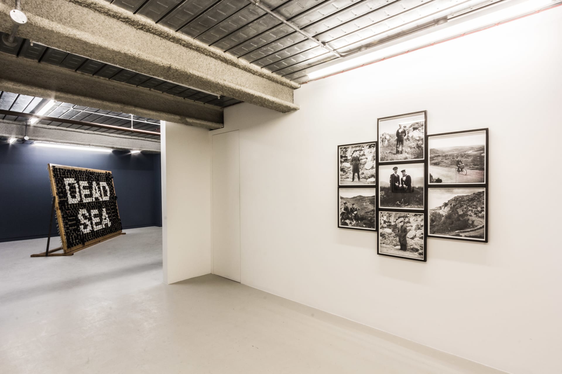 Installation photographs of Matt Stokes' exhibition "Dead Sea Deaf Sea" at Workplace in London in 2017