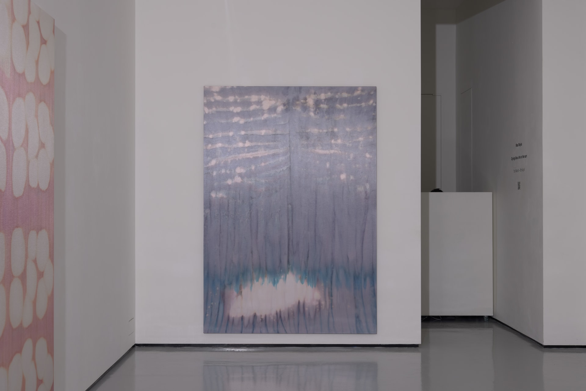 Installation images of Max Boyla's exhibition 'Crying like a fire in the sun' at Workplace, London. 