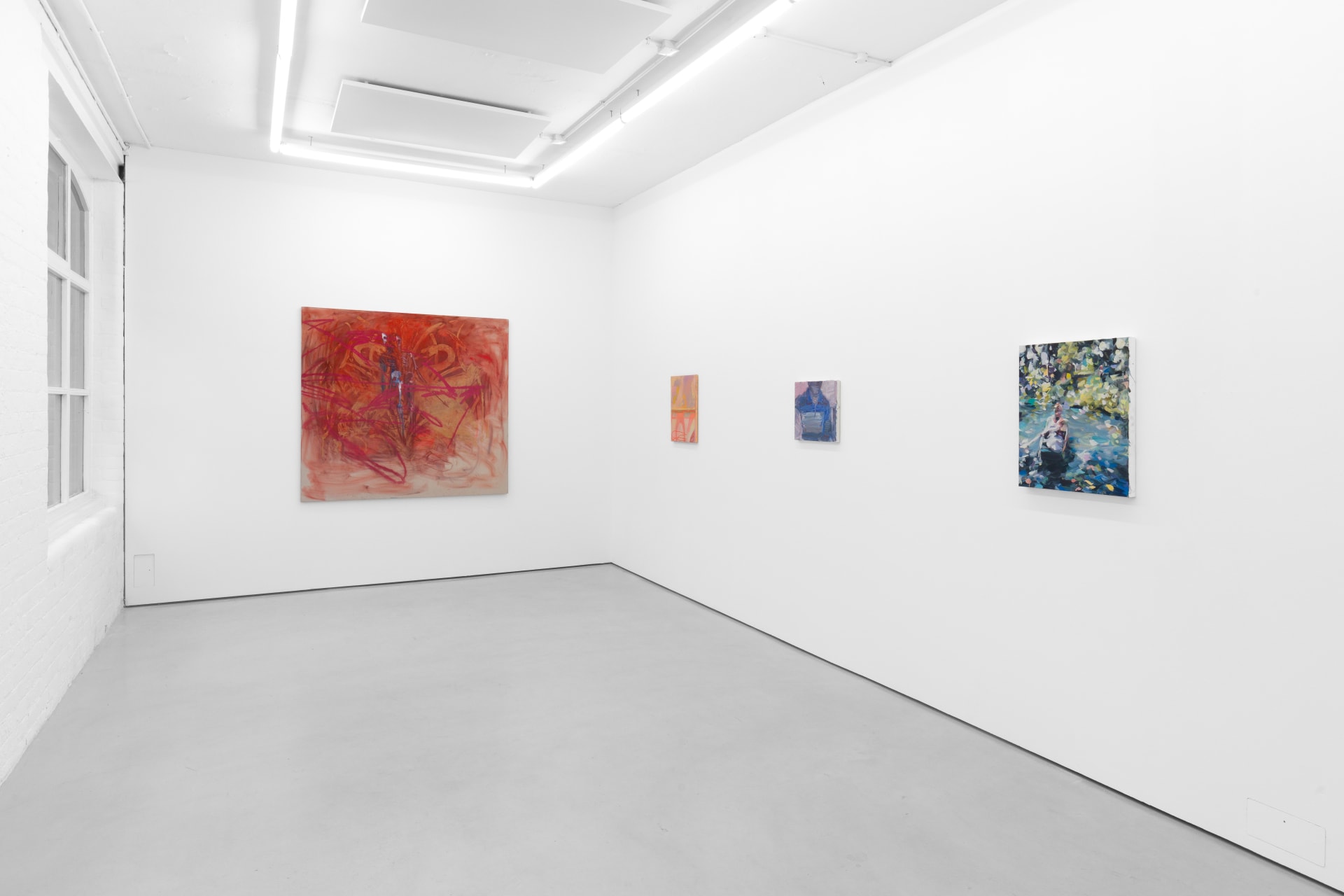 Installation shots of Double Persephone - a group exhibition of works by Celia Hempton, Laura Lancaster, Lucy Stein and Phoebe Unwin at Workplace | Newcastle