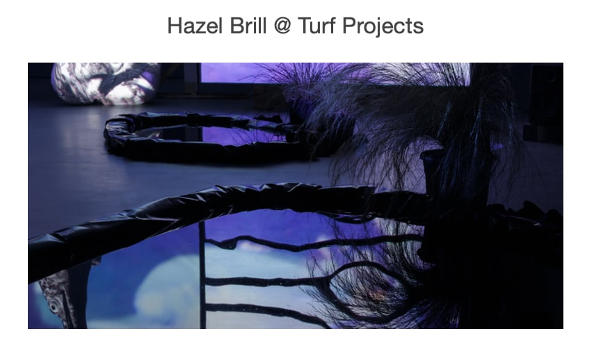 Image of Hazel Brill installation on the front cover of Turf Projects article