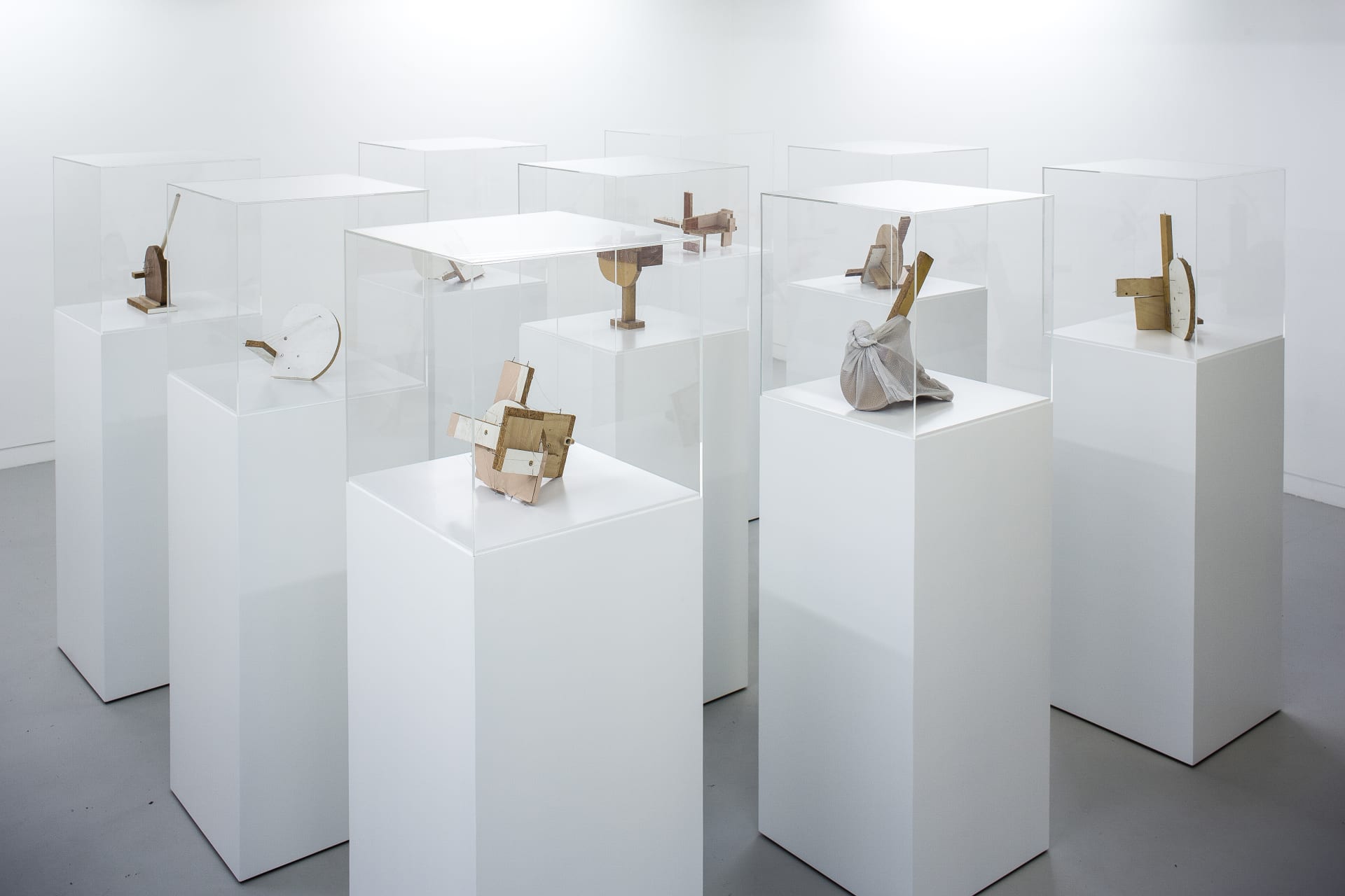 Installation images of Eric Bainbridge's exhibition Late 90s Constructions at Workplace London