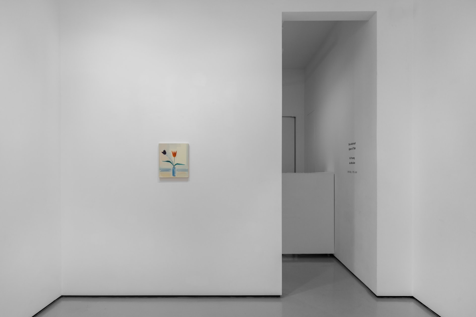 Installation views of Eve Ackroyd's exhibition 'Upon A Tide' at Workplace London