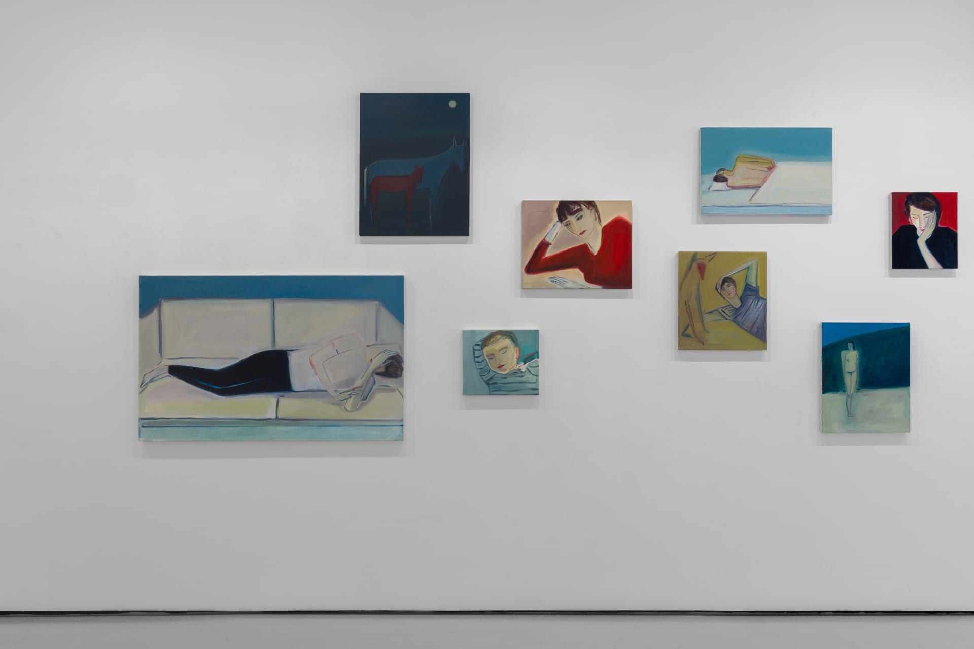 Installation views of Eve Ackroyd's exhibition 'Upon A Tide' at Workplace London