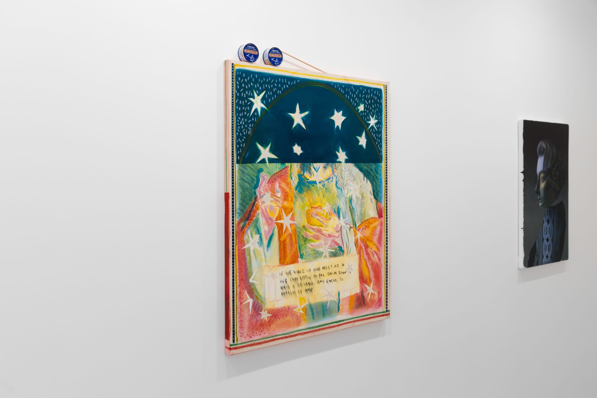 Installation views of 'Kaleidoscope' the inaugural group exhibition at Workplace in 50 Mortimer Street, Fitzrovia, London.