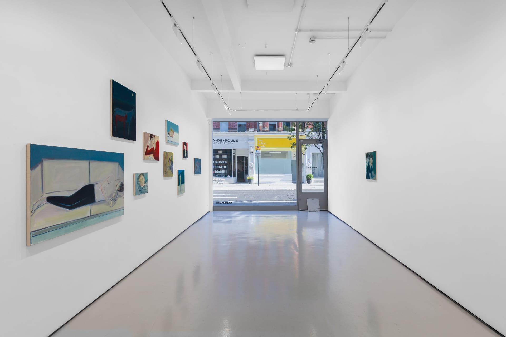 Installation views of Eve Ackroyd's exhibition 'Upon A Tide' at Workplace London