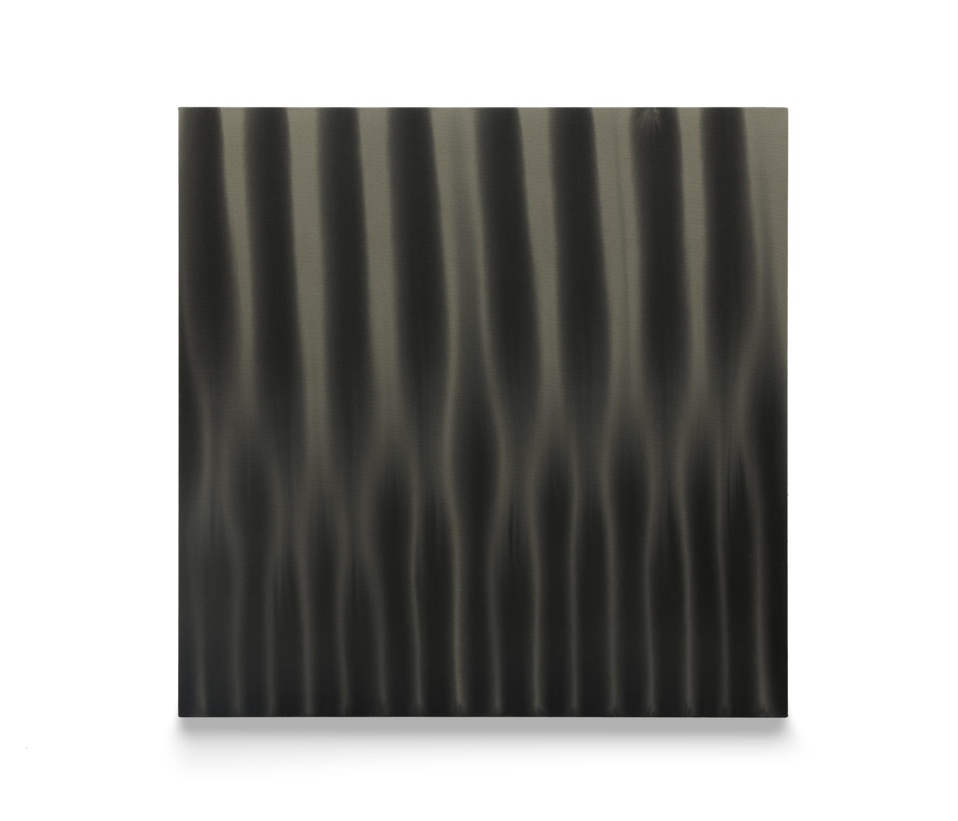 A striped black and grey painting by Paul barlow