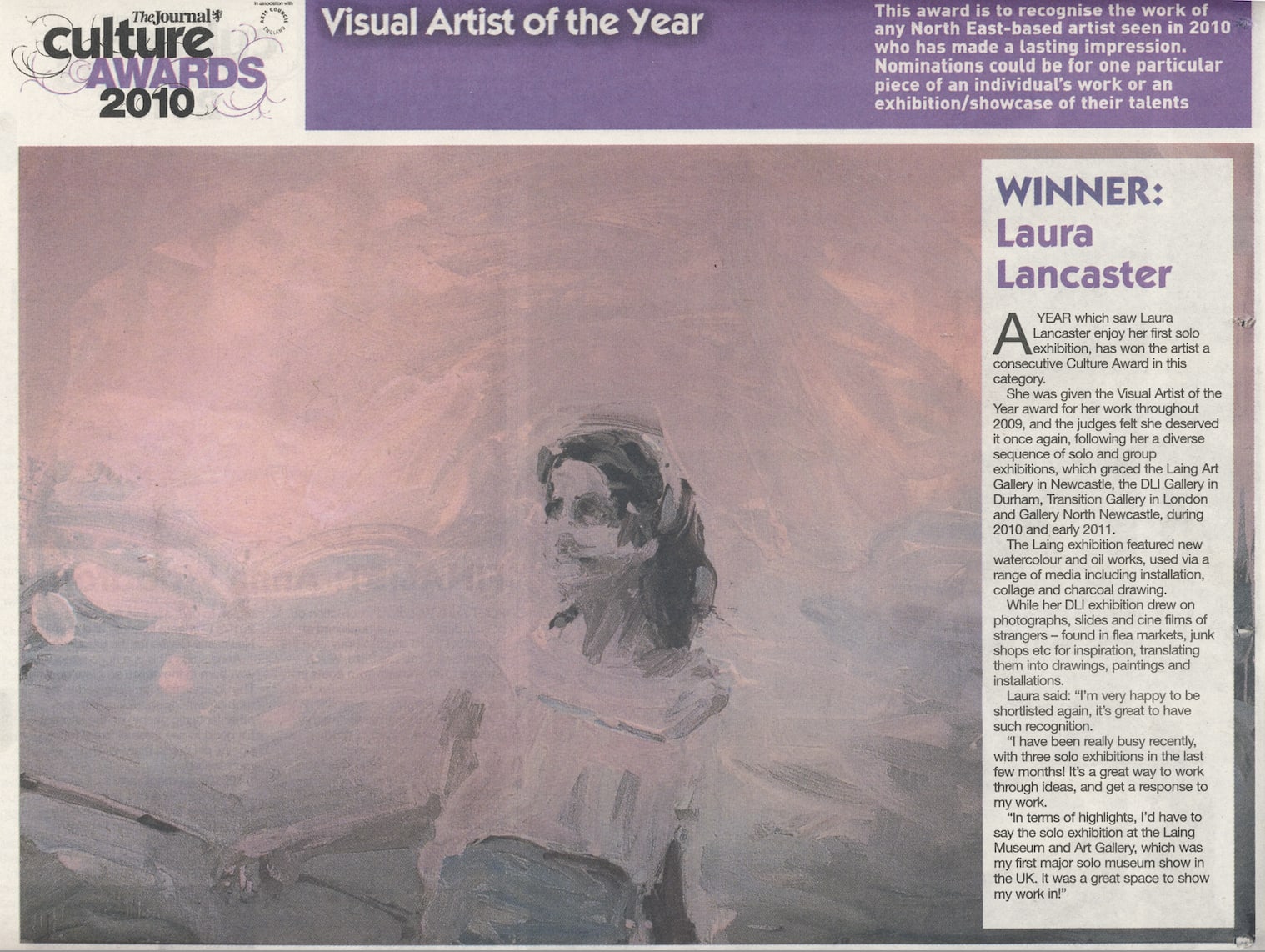 The Culture Awards - WINNER: Laura Lancaster