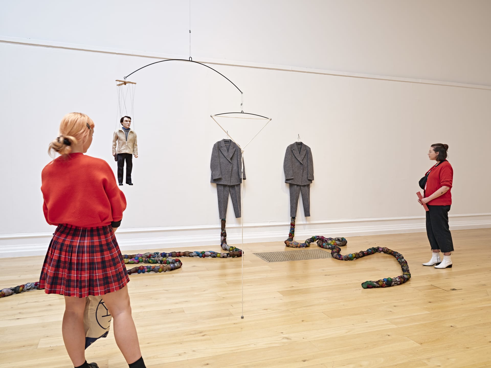 Installation views of Simeon Barclay's solo exhibition 'In the Name of the Father' at South London Gallery in September 2022