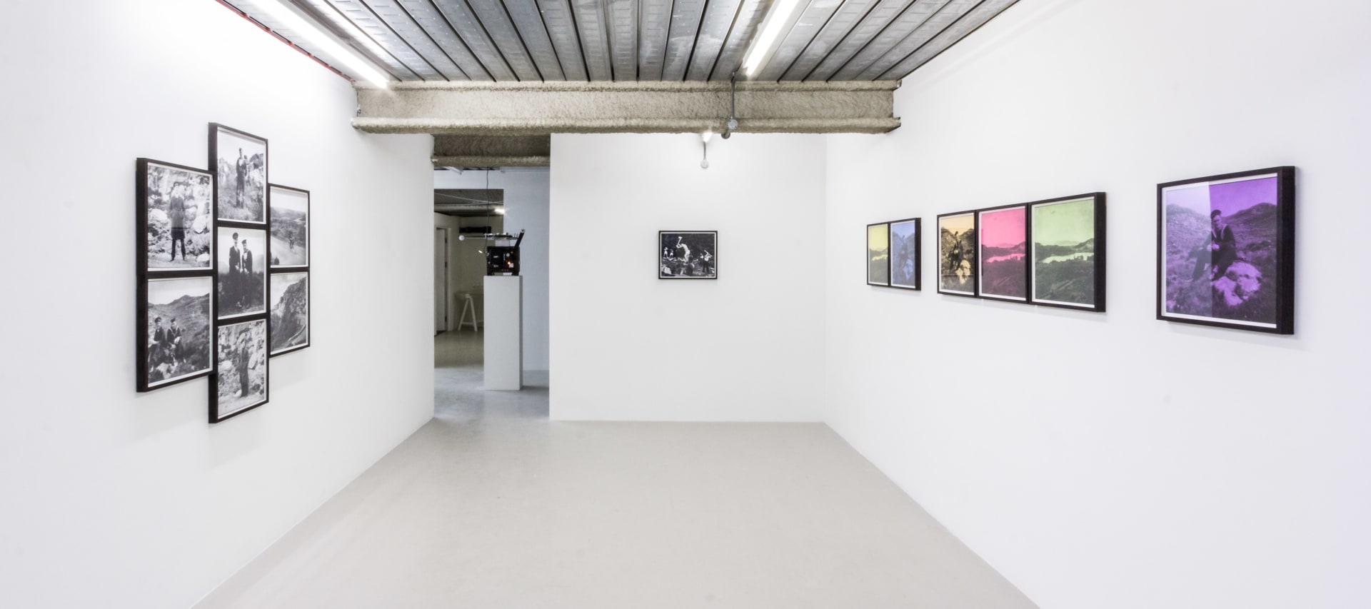 Installation photographs of Matt Stokes' exhibition "Dead Sea Deaf Sea" at Workplace in London in 2017