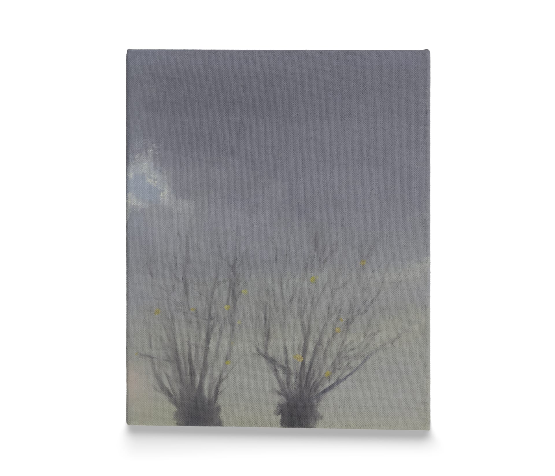 painting of two bare trees by Dylan Williams