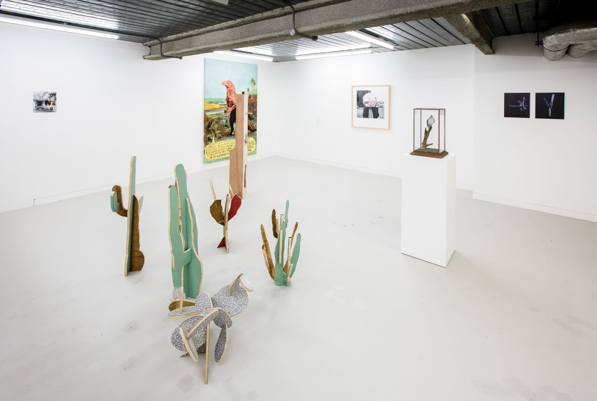 Installation shots of 'Satellite Satellite' a group exhibition at Workplace London 