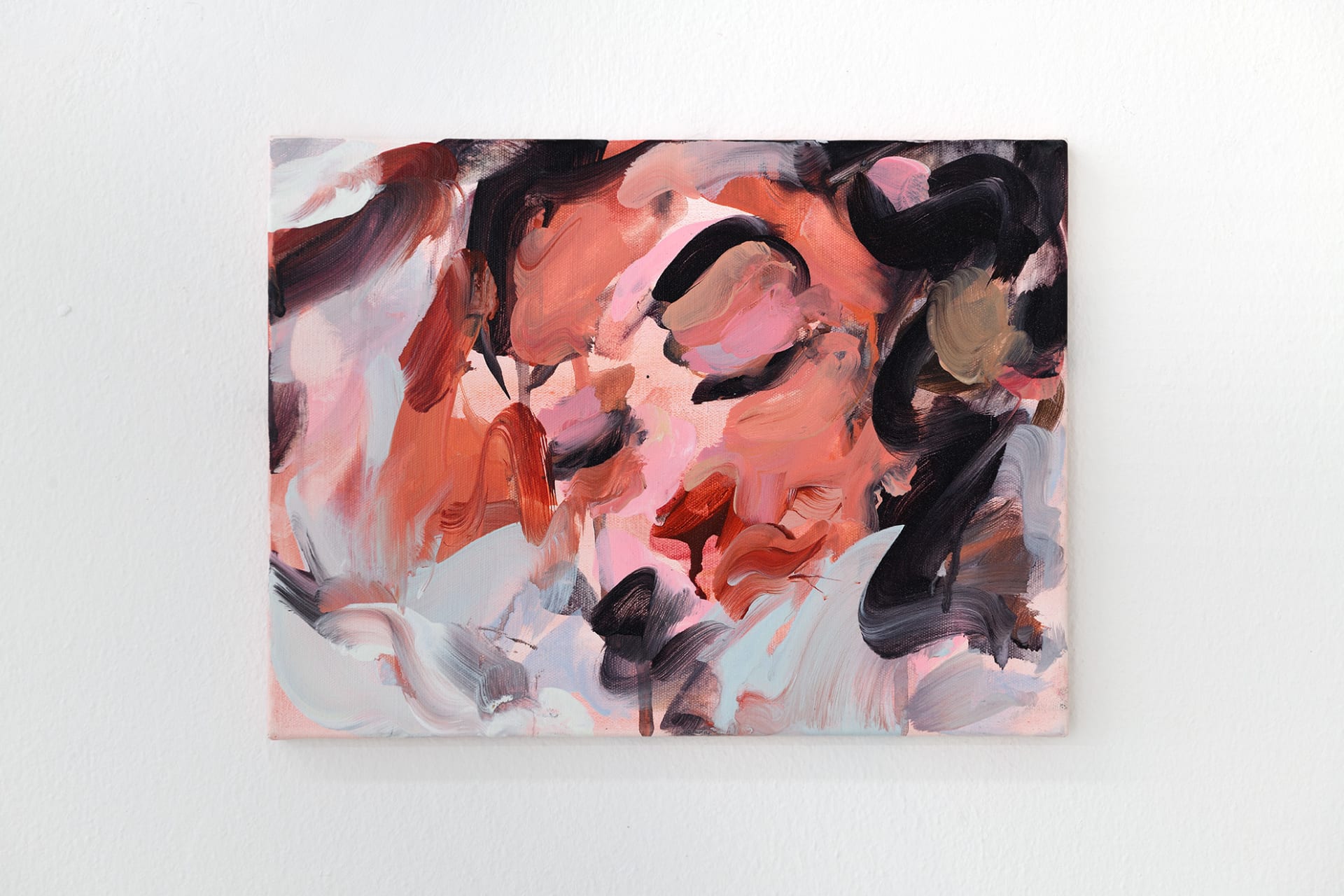 Workplace's booth at Hit! Micro Fair in Verona, Italy with paintings by Katinka Lampe, Laura Lancaster, Rachel Lancaster and Robin Megannity.