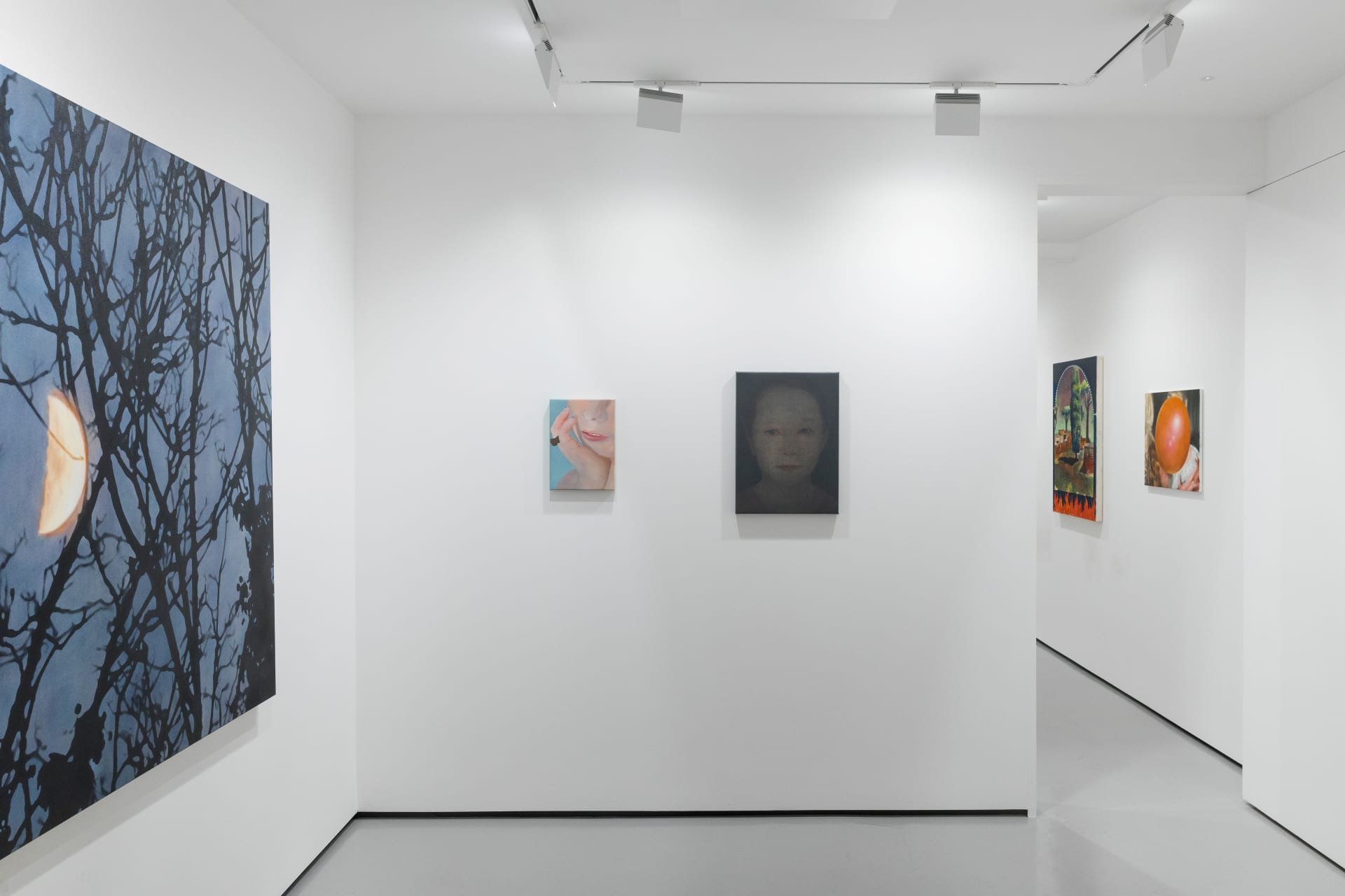 Installation views of 'Kaleidoscope' the inaugural group exhibition at Workplace in 50 Mortimer Street, Fitzrovia, London.