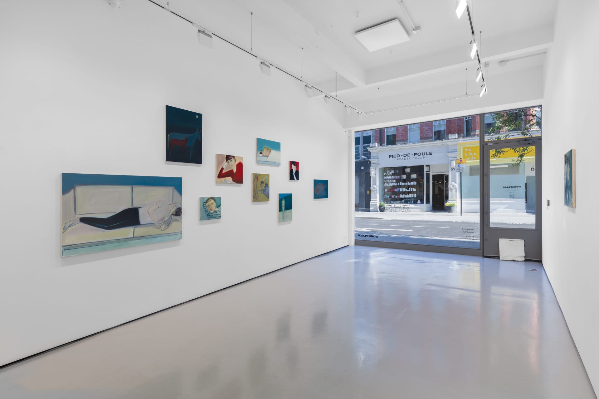 Installation views of Eve Ackroyd's exhibition 'Upon A Tide' at Workplace London