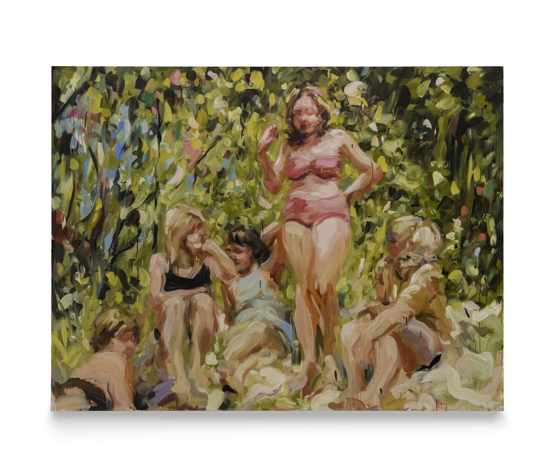 Painting of five women in swimsuits by Laura Lancaster