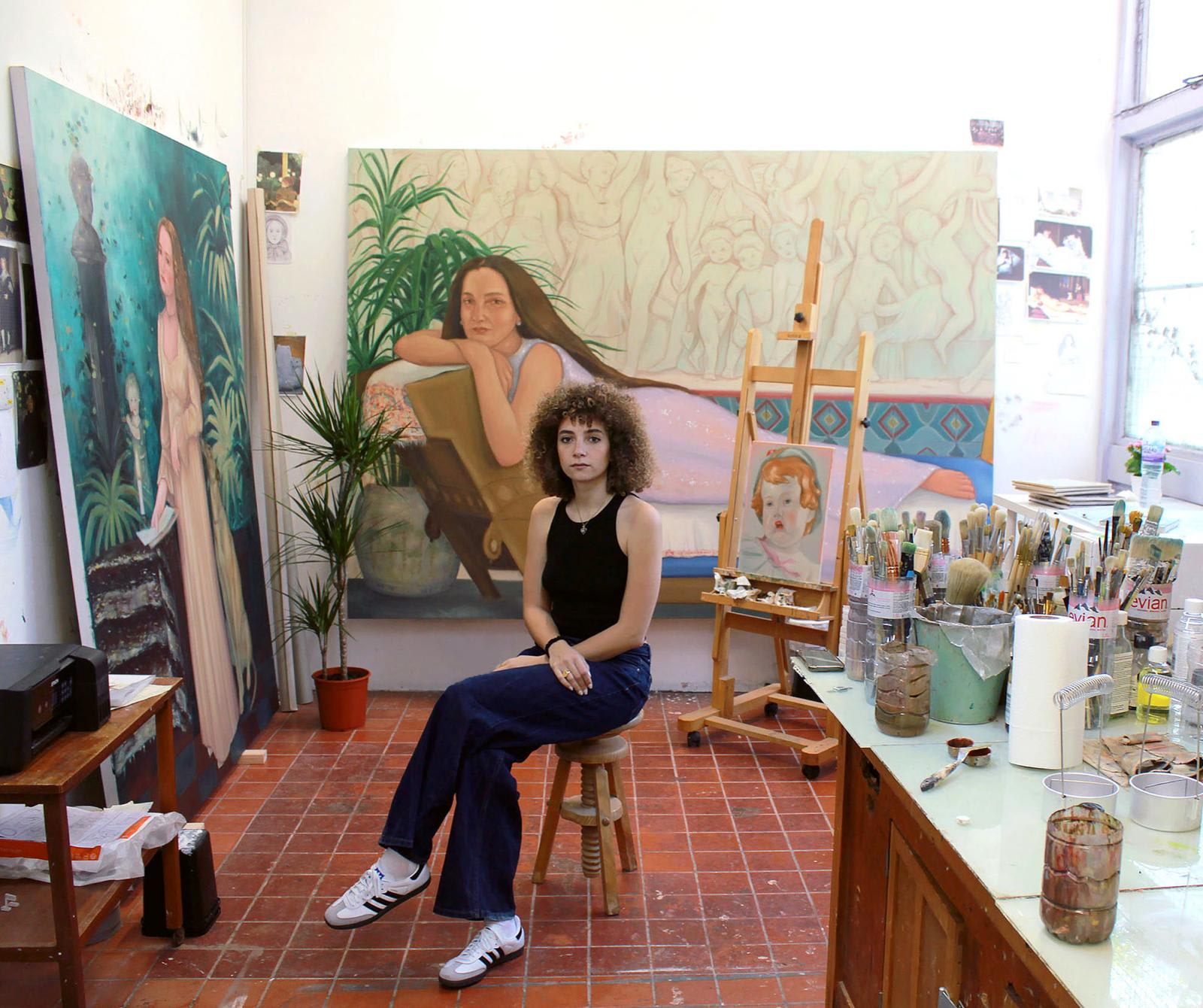 A portrait of Nada Elkalaawy in her studio