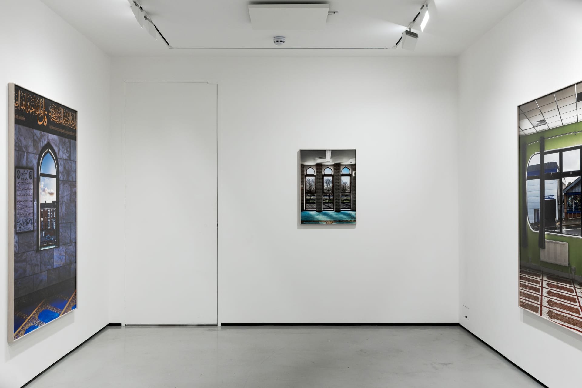 Installation views of Marwan Bassiouni's exhibition 'New British Views' at Workplace in London. 