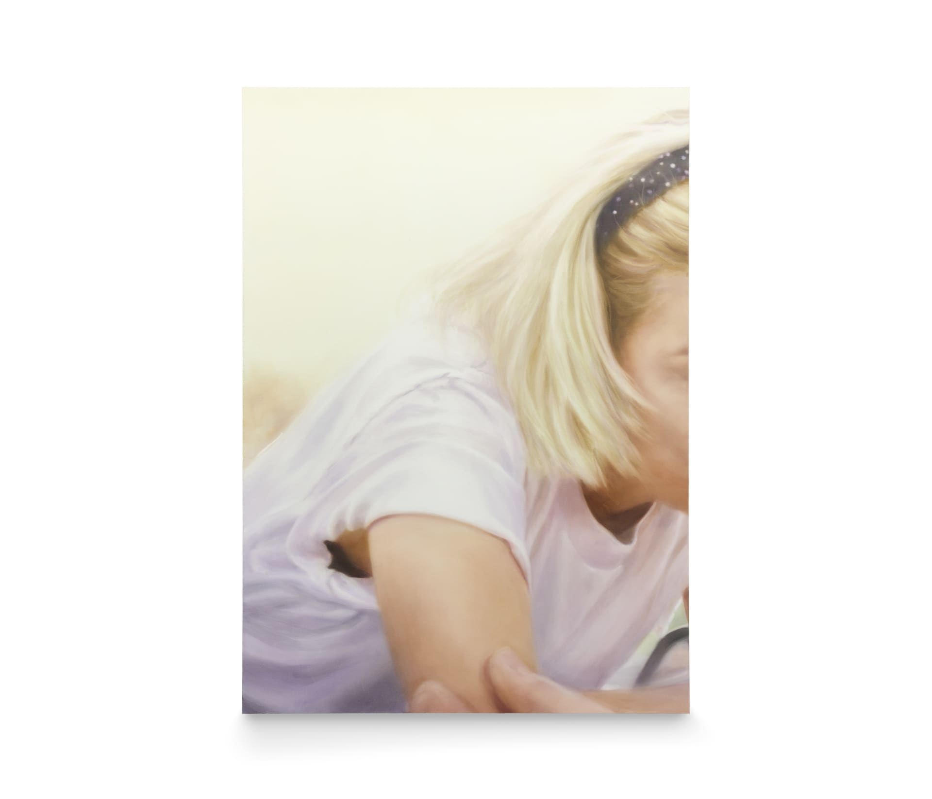 A painting by Rachel Lancaster of a woman with blonde hair