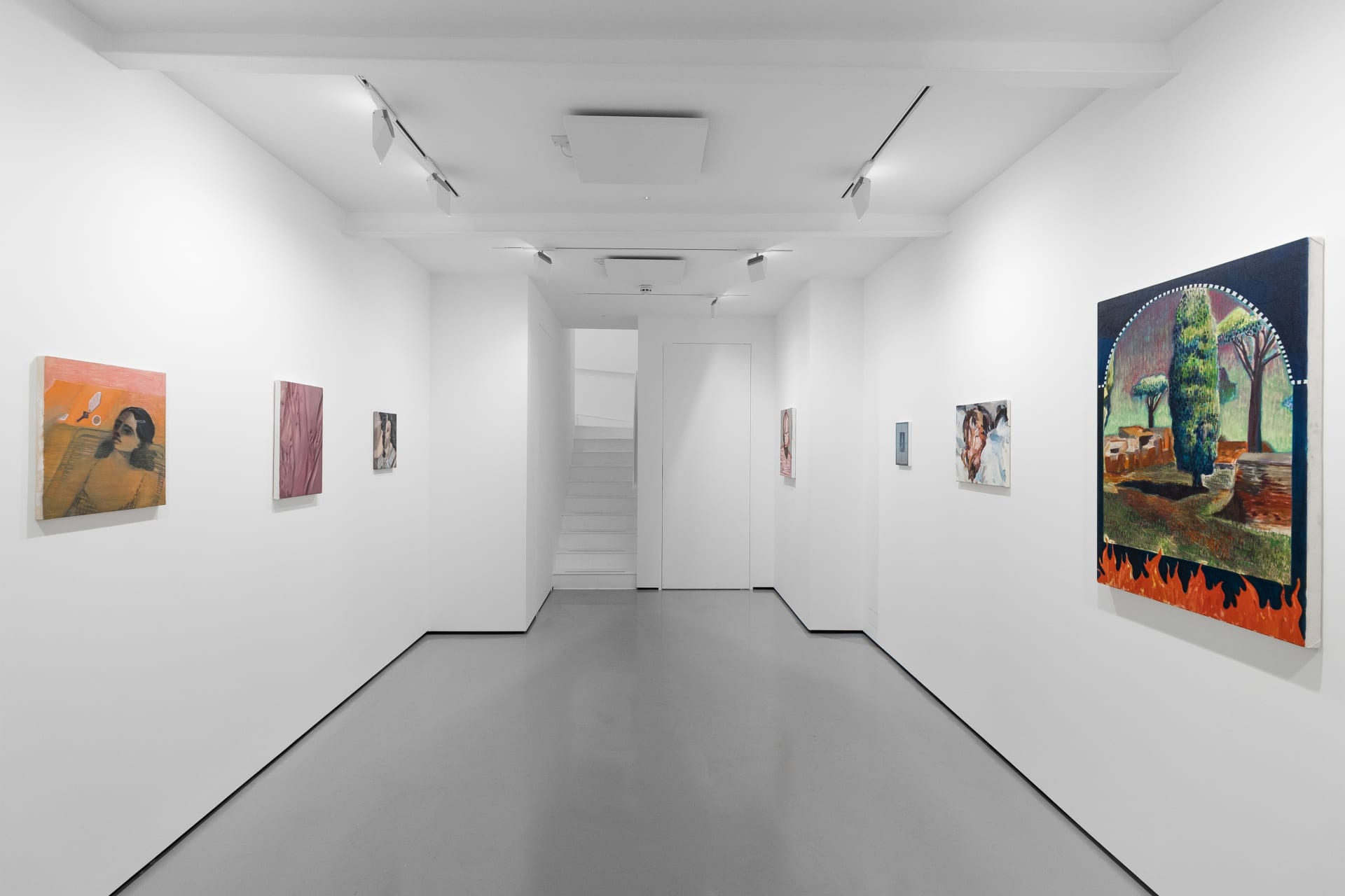 Installation views of 'Kaleidoscope' the inaugural group exhibition at Workplace in 50 Mortimer Street, Fitzrovia, London.