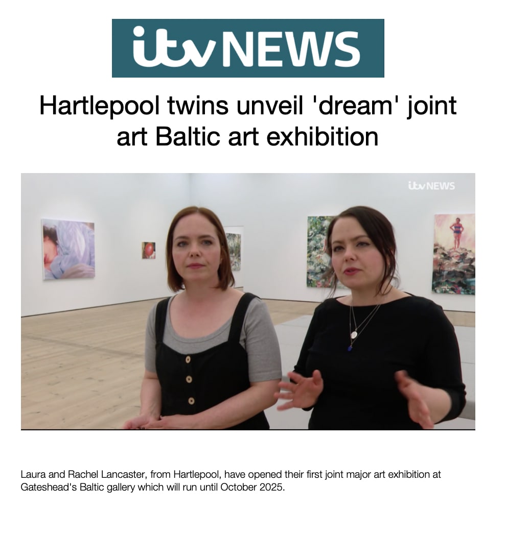 Itv NEWS Hartlepool twins unveil ‘dream’ joint art Baltic art exhibition Sun 13 Apr 2025