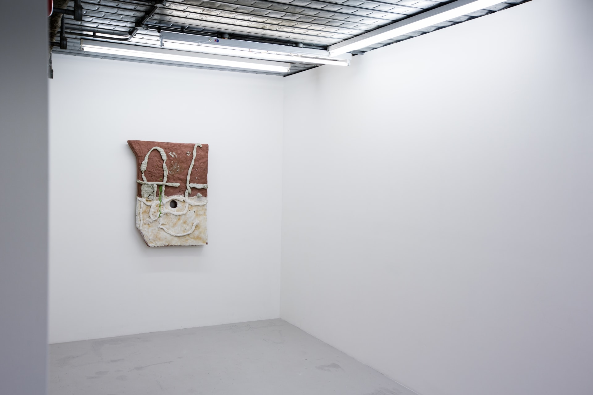 Installation shots of Mike Pratt's exhibition 'The Meeting of Two Eyebrows' at Workplace London