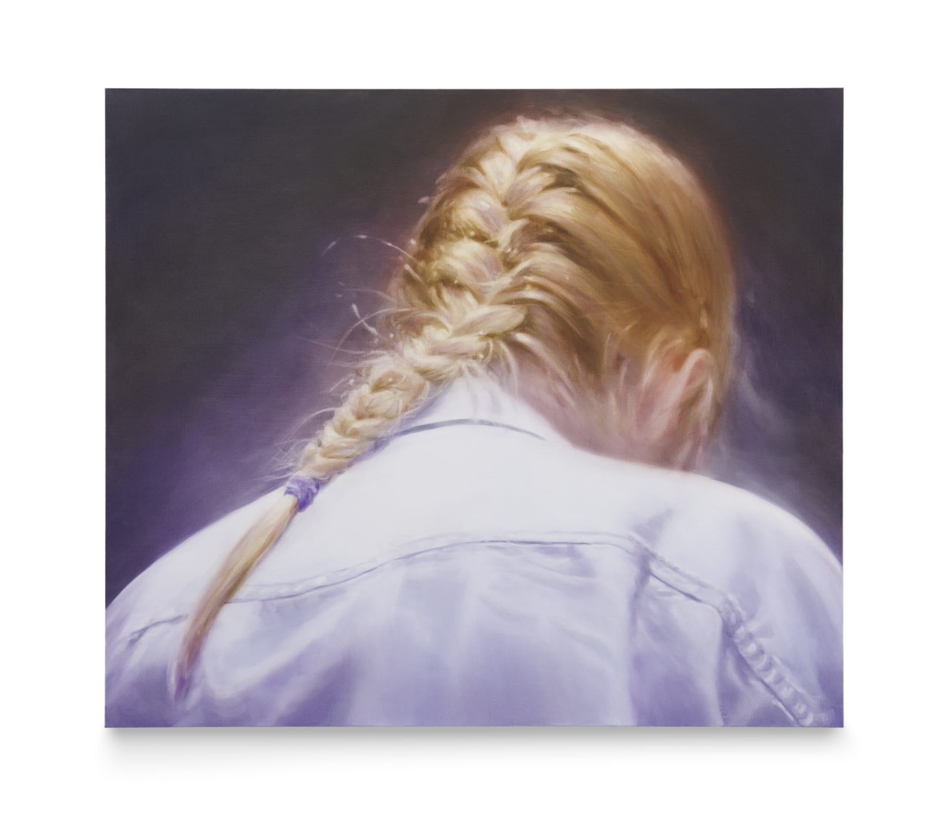 A painting by Rachel Lancaster of the back of woman's head
