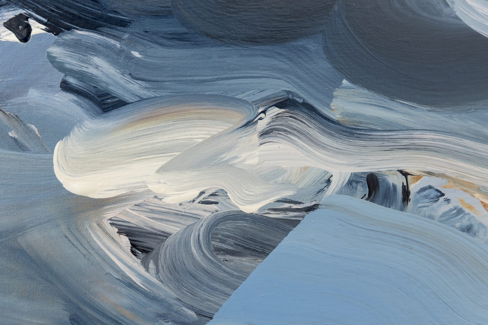 A painting of a woman swimming and wearing sunglasses by Laura Lancaster
