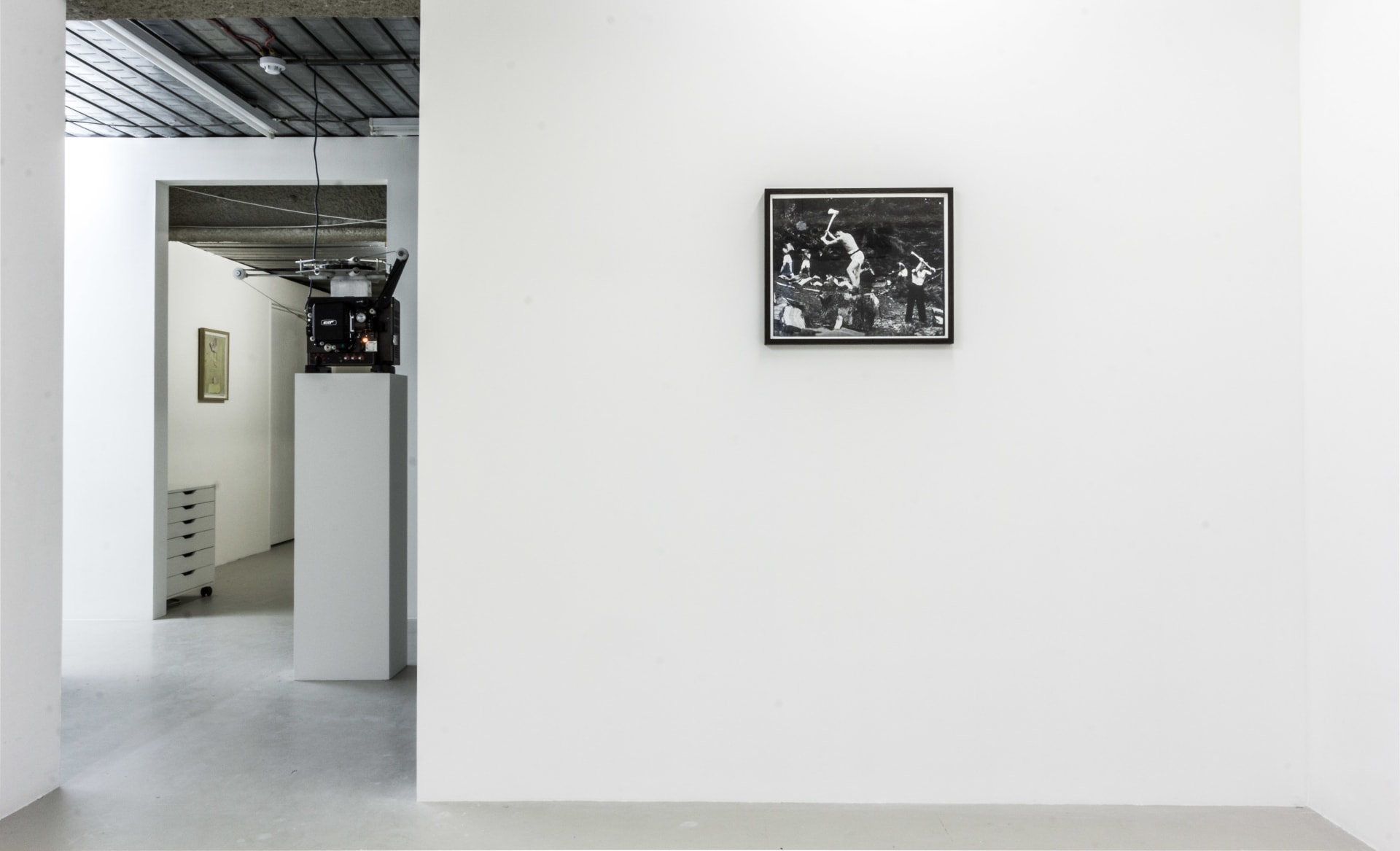 Installation photographs of Matt Stokes' exhibition "Dead Sea Deaf Sea" at Workplace in London in 2017
